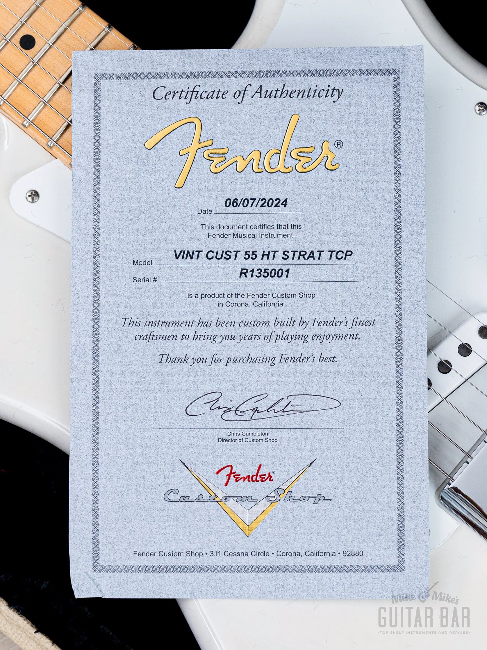 2024 Fender Custom Shop Vintage Custom 1955 Hardtail Stratocaster Time Capsule Package Aged White Blonde - Image 14