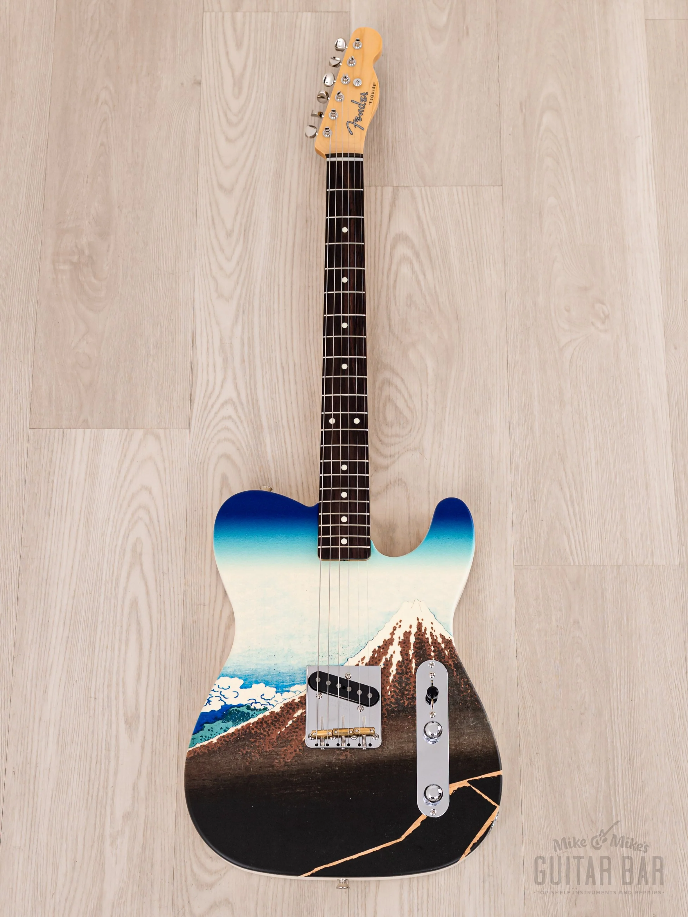 2024 Fender Japan Art Canvas Esquire Katsushika Hokusai Fuji, Mint w/ Case, Tags - Image 2