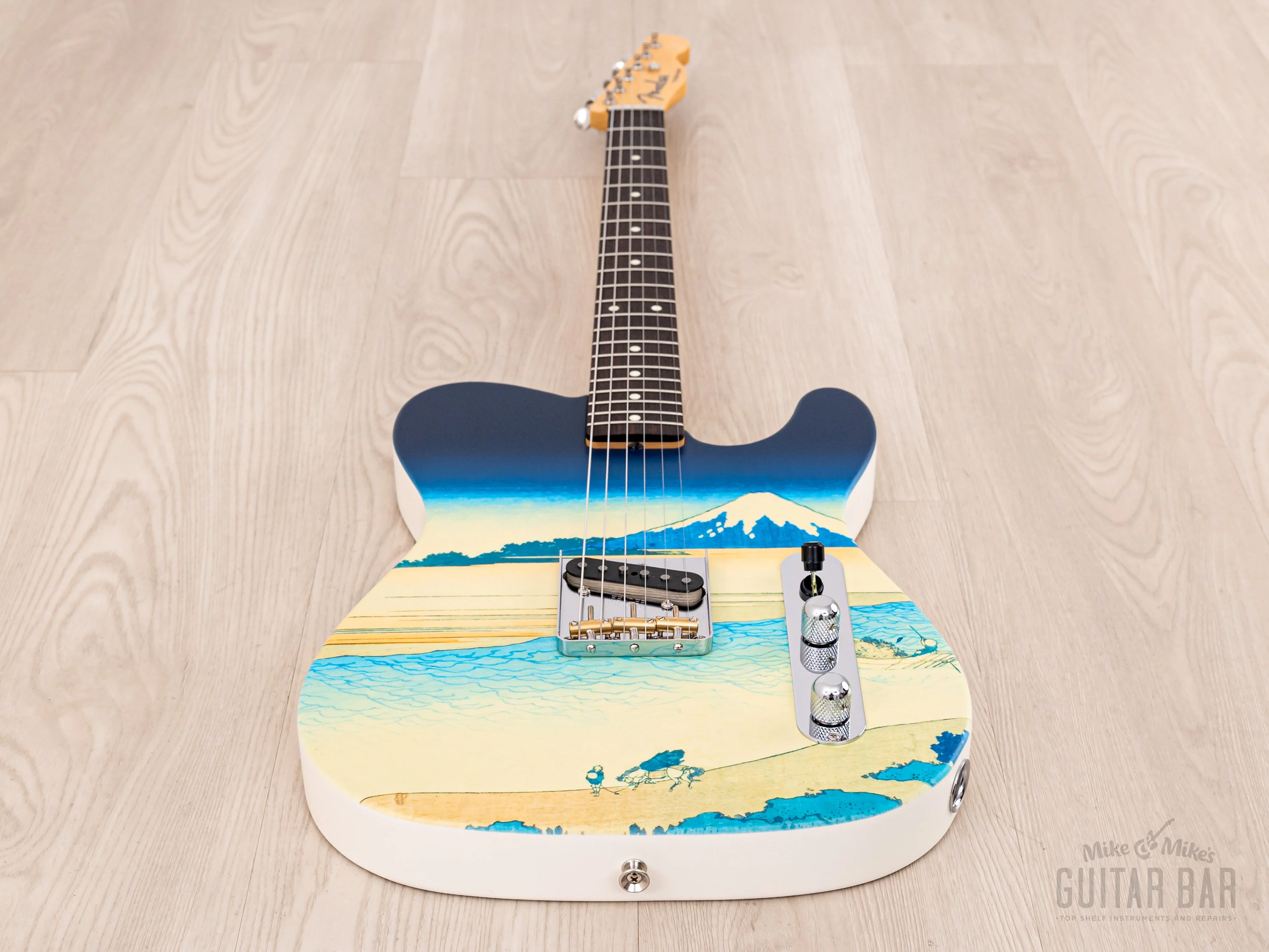 2024 Fender Japan Art Canvas Esquire Katsushika Hokusai Tama River, Mint w/ Case, Tags - Image 10