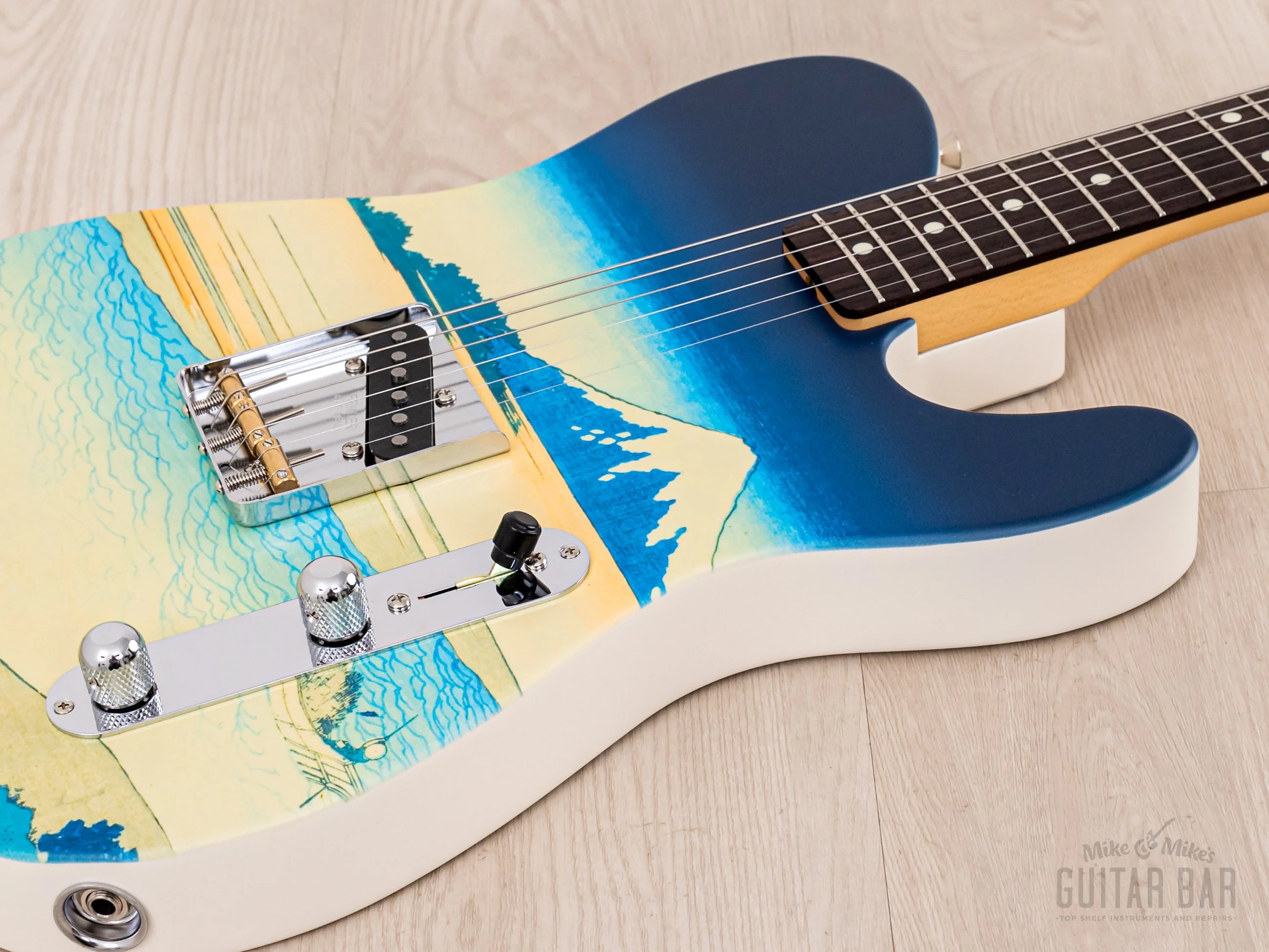 2024 Fender Japan Art Canvas Esquire Katsushika Hokusai Tama River, Mint w/ Case, Tags - Image 6