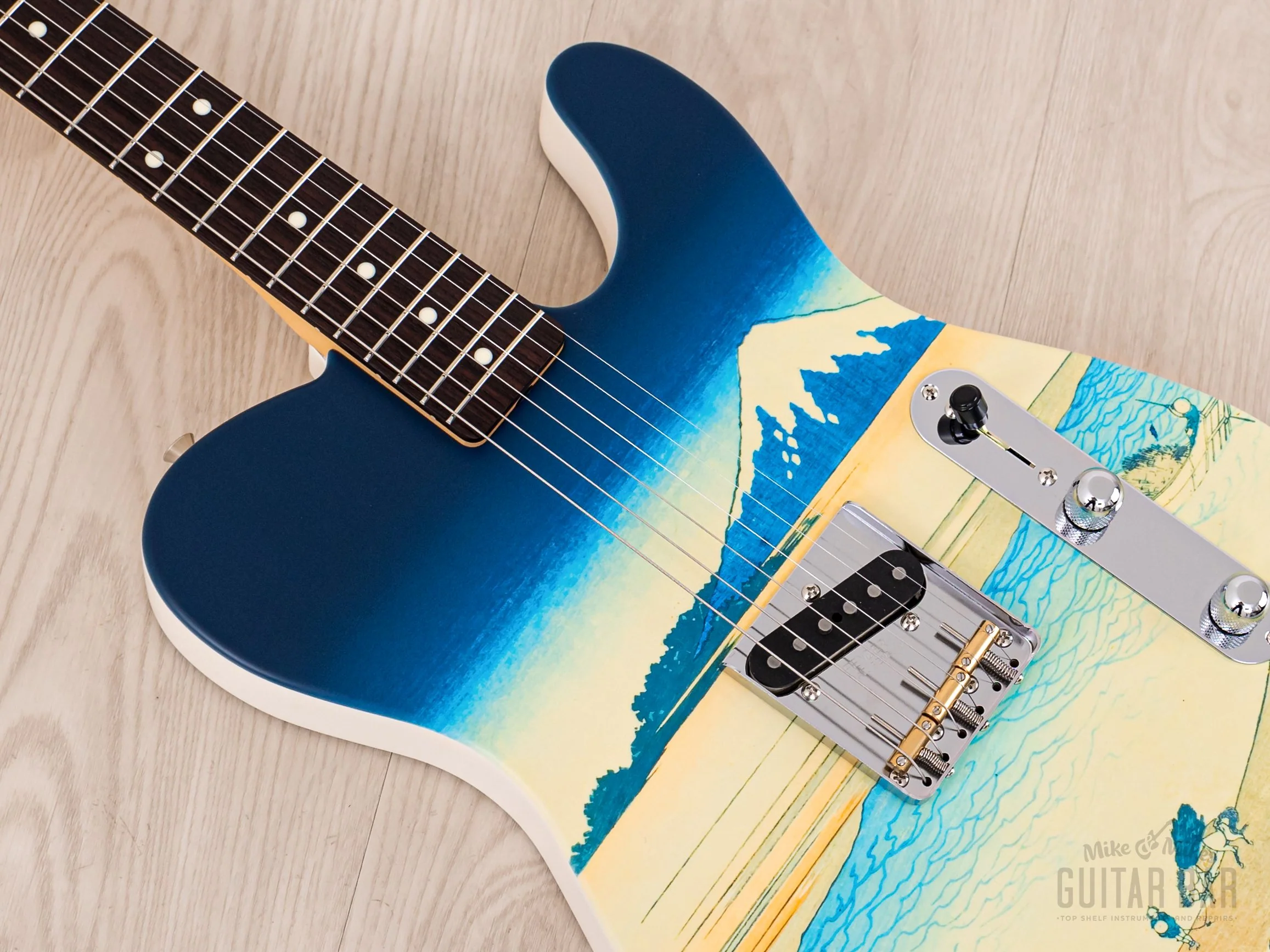 2024 Fender Japan Art Canvas Esquire Katsushika Hokusai Tama River, Mint w/ Case, Tags - Image 7