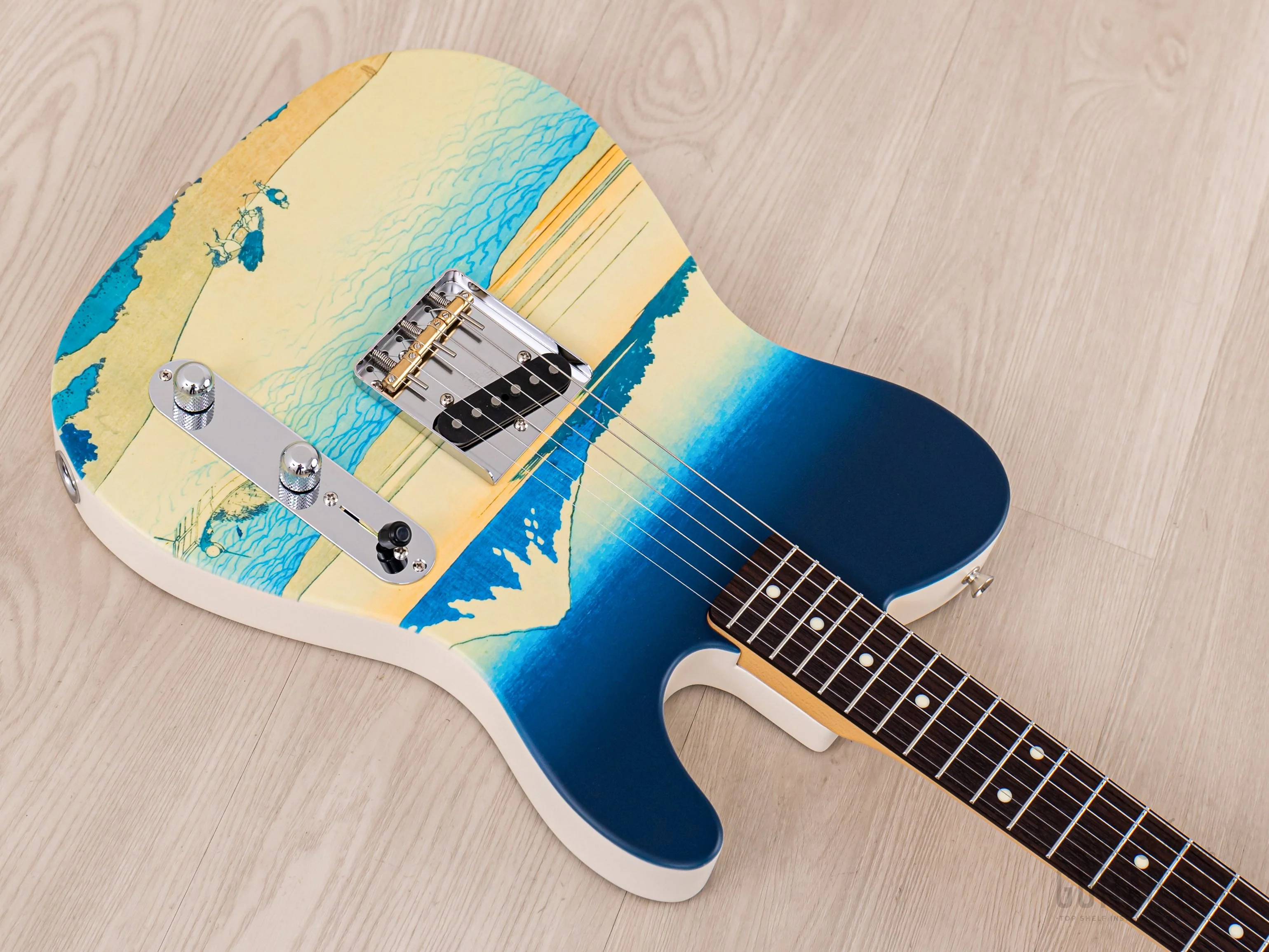 2024 Fender Japan Art Canvas Esquire Katsushika Hokusai Tama River, Mint w/ Case, Tags - Image 8