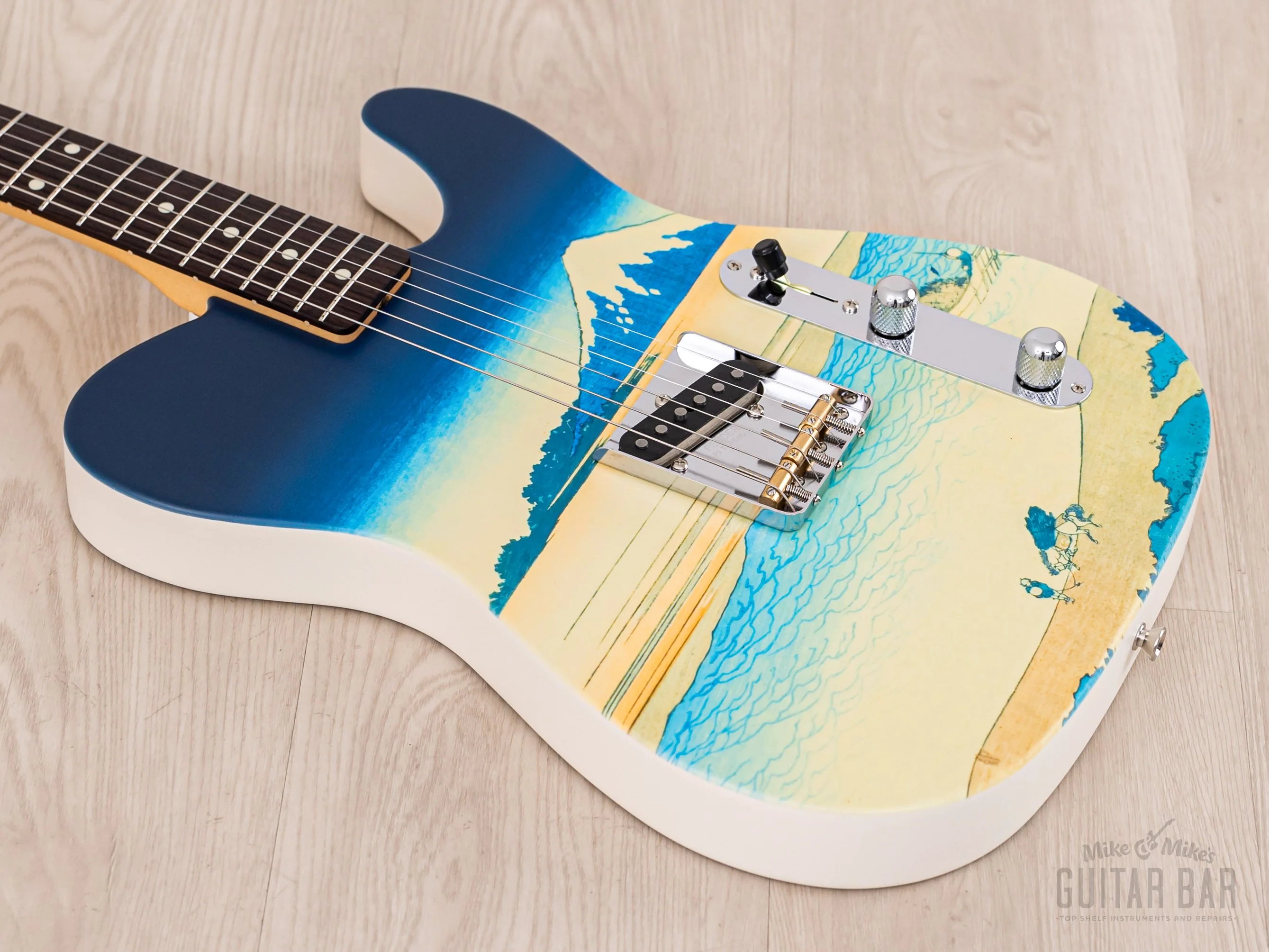 2024 Fender Japan Art Canvas Esquire Katsushika Hokusai Tama River, Mint w/ Case, Tags - Image 9