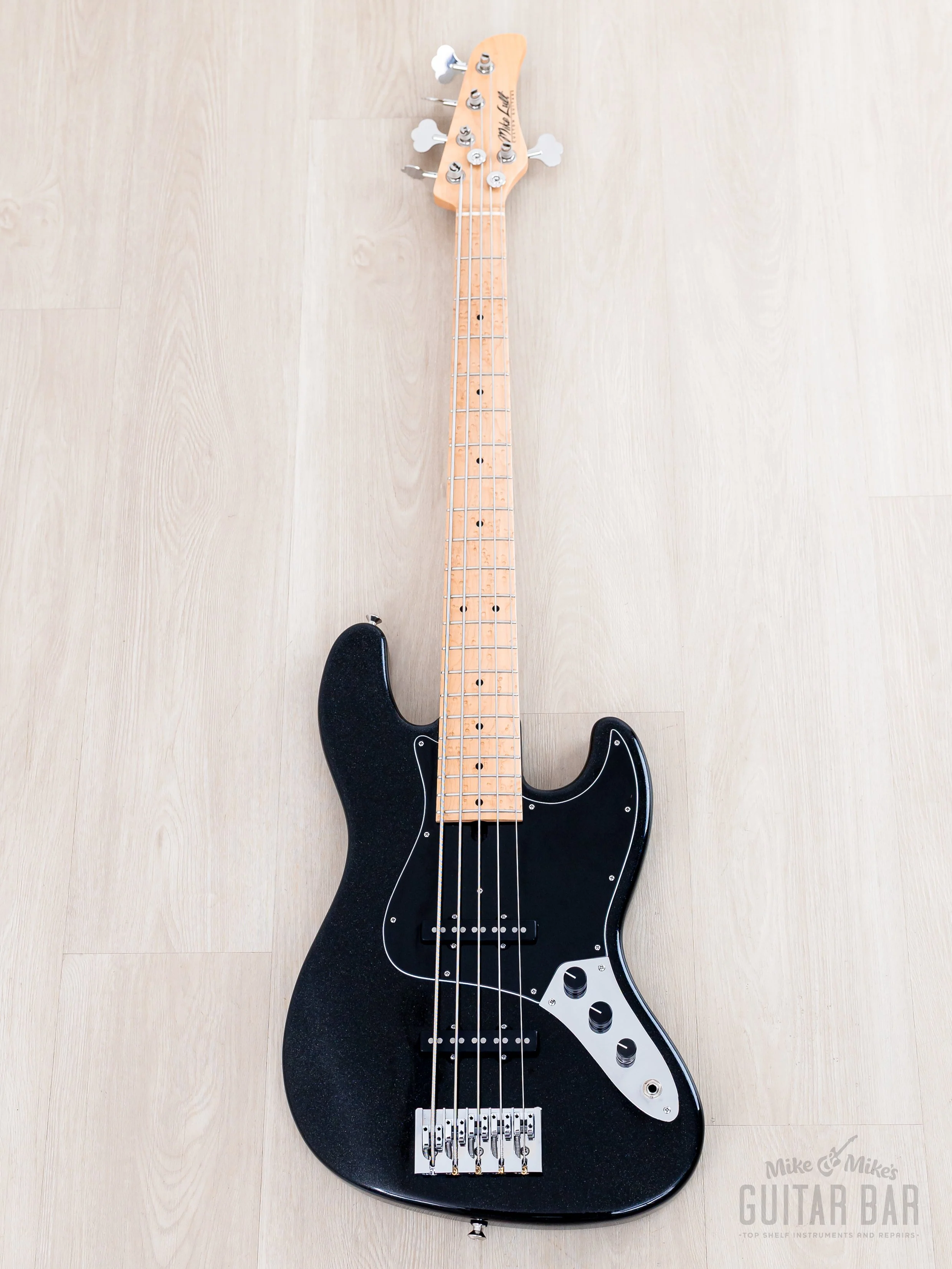 2024 Mike Lull Custom Guitars V5 5-String Jazz Bass Black Pearl w/ Hangtag, Case - Image 2
