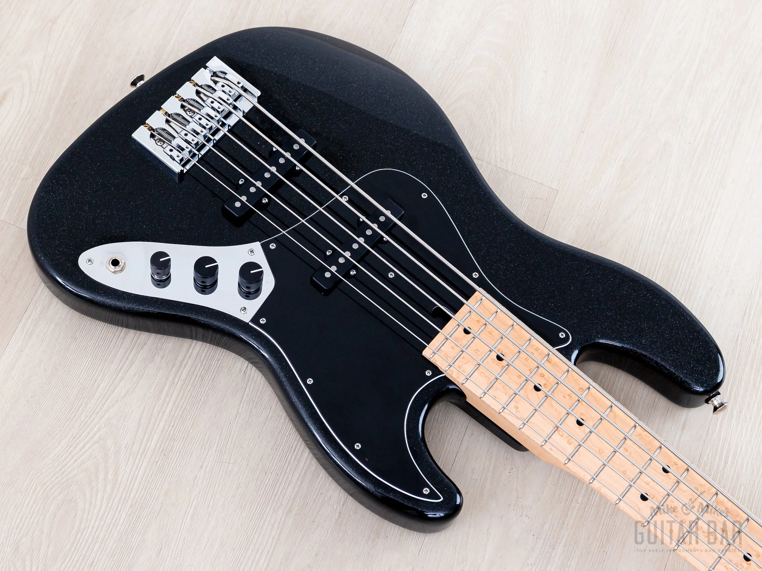 2024 Mike Lull Custom Guitars V5 5-String Jazz Bass Black Pearl w/ Hangtag, Case - Image 9