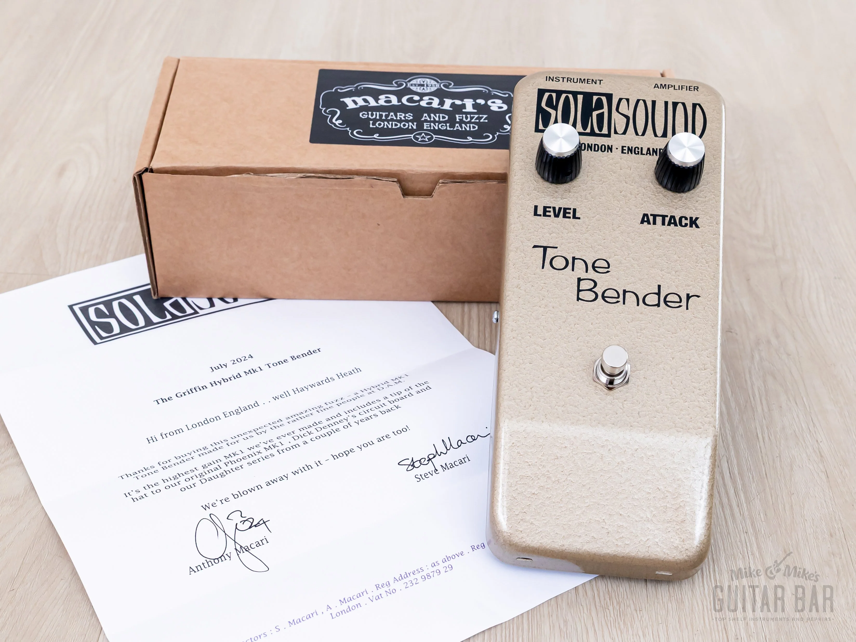 2024 Sola Sound The Griffin Hybrid MK1 Tone Bender Fuzz, Near-Mint w/ Box, David Main D*A*M, High Gain!