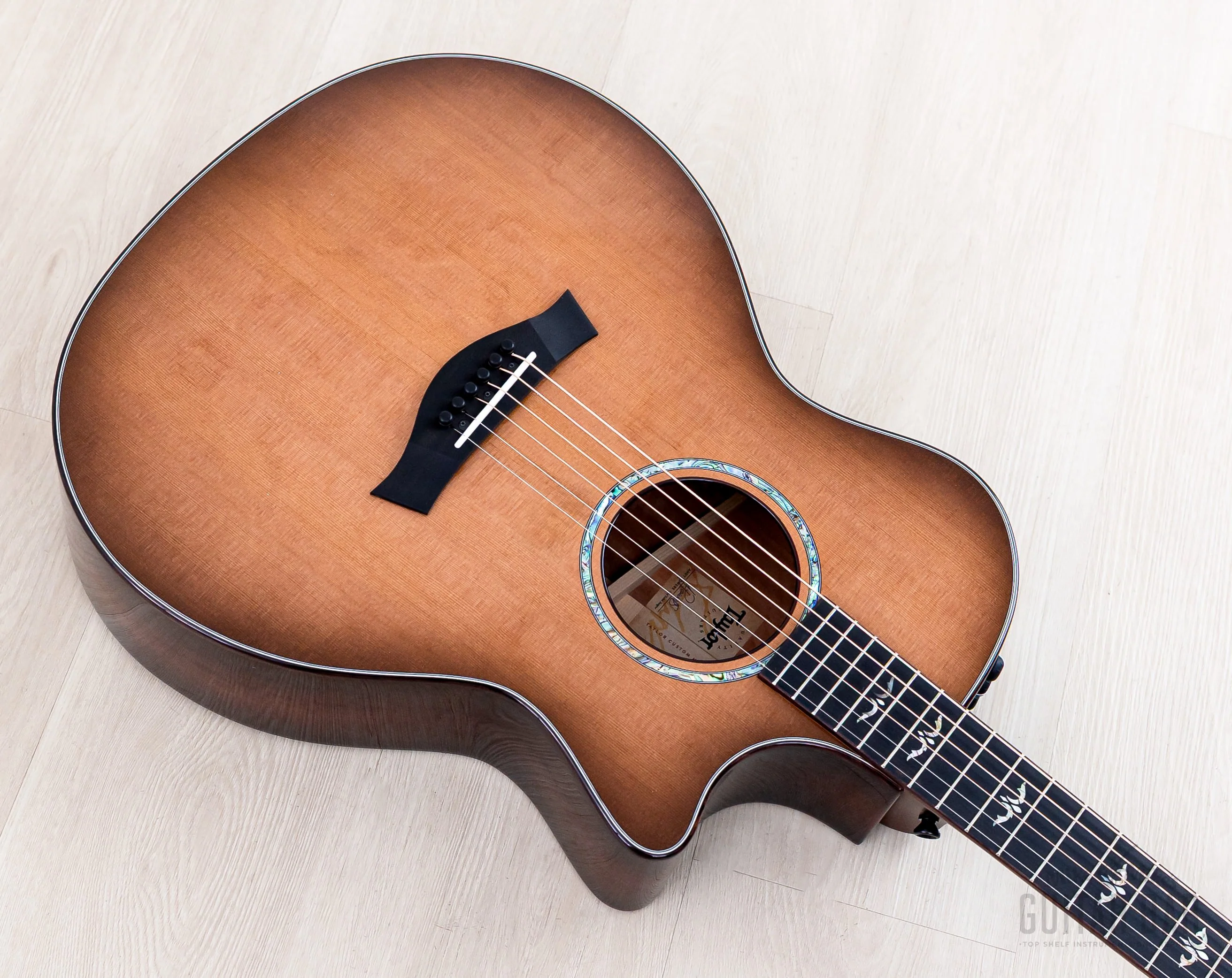 2024 Taylor Custom Grand Auditorium Acoustic Electric Guitar Western Red Cedar + Indian Rosewood - Image 10