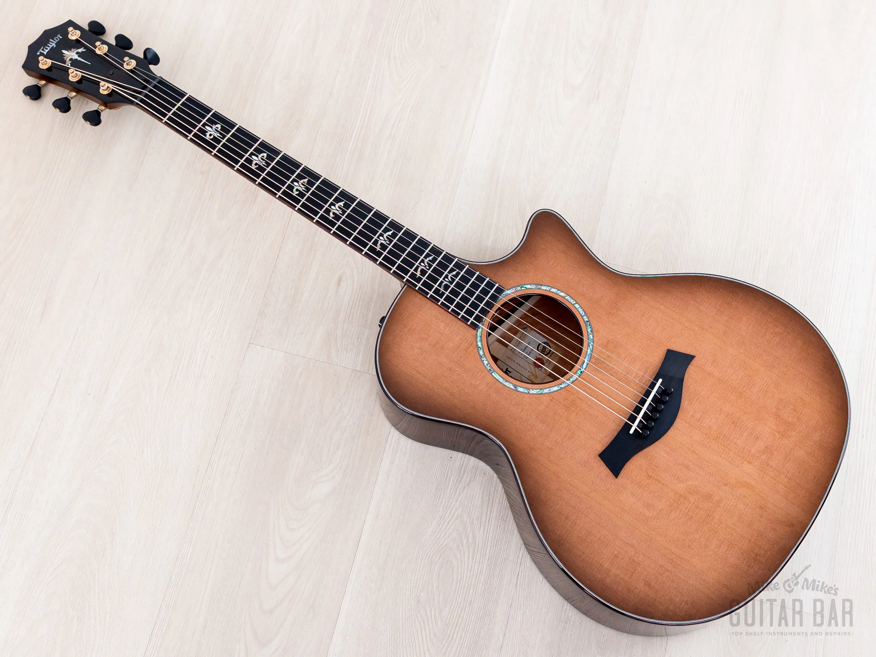 2024 Taylor Custom Grand Auditorium Acoustic Electric Guitar Western Red Cedar + Indian Rosewood - Image 13