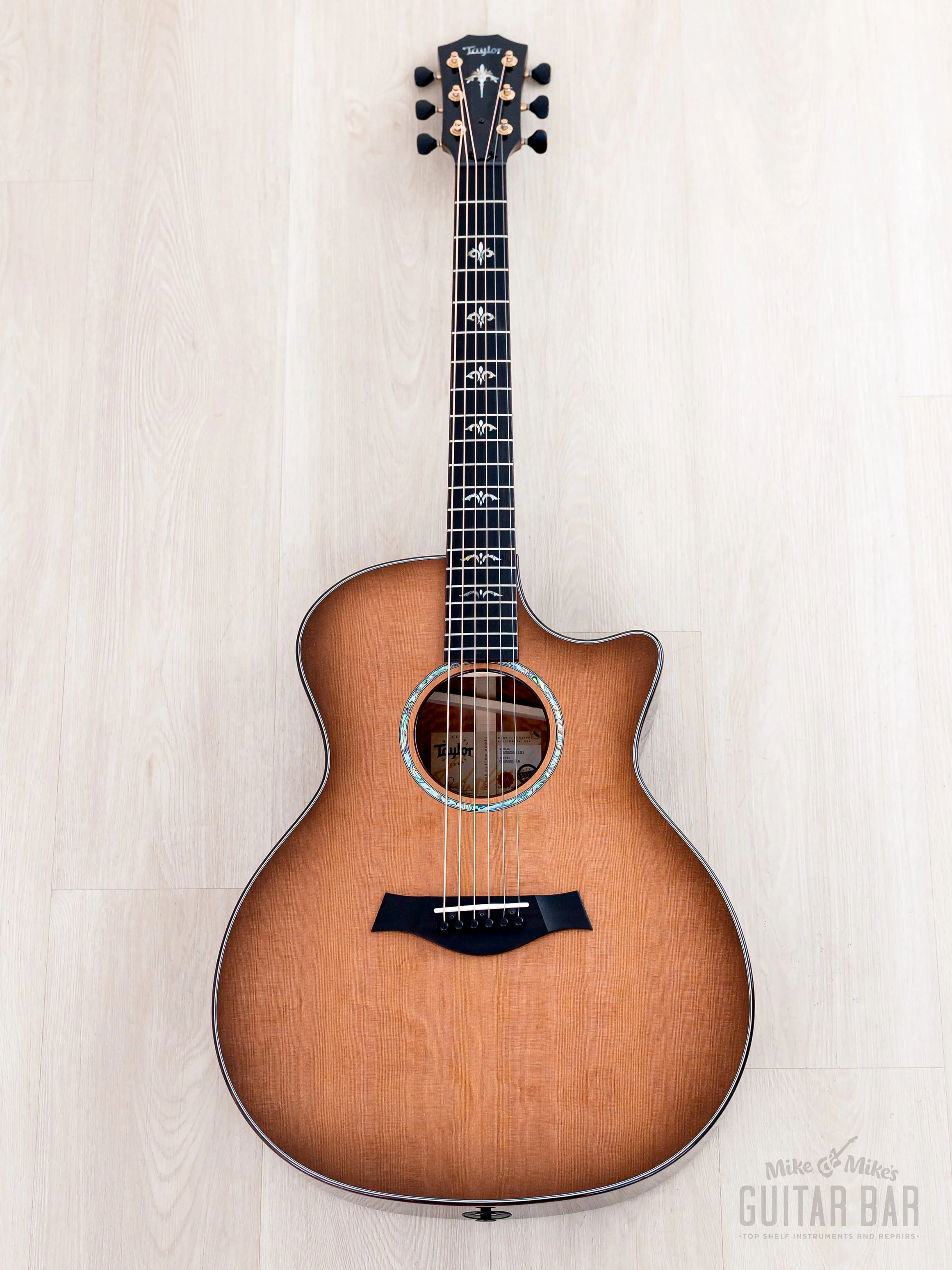 2024 Taylor Custom Grand Auditorium Acoustic Electric Guitar Western Red Cedar + Indian Rosewood - Image 2