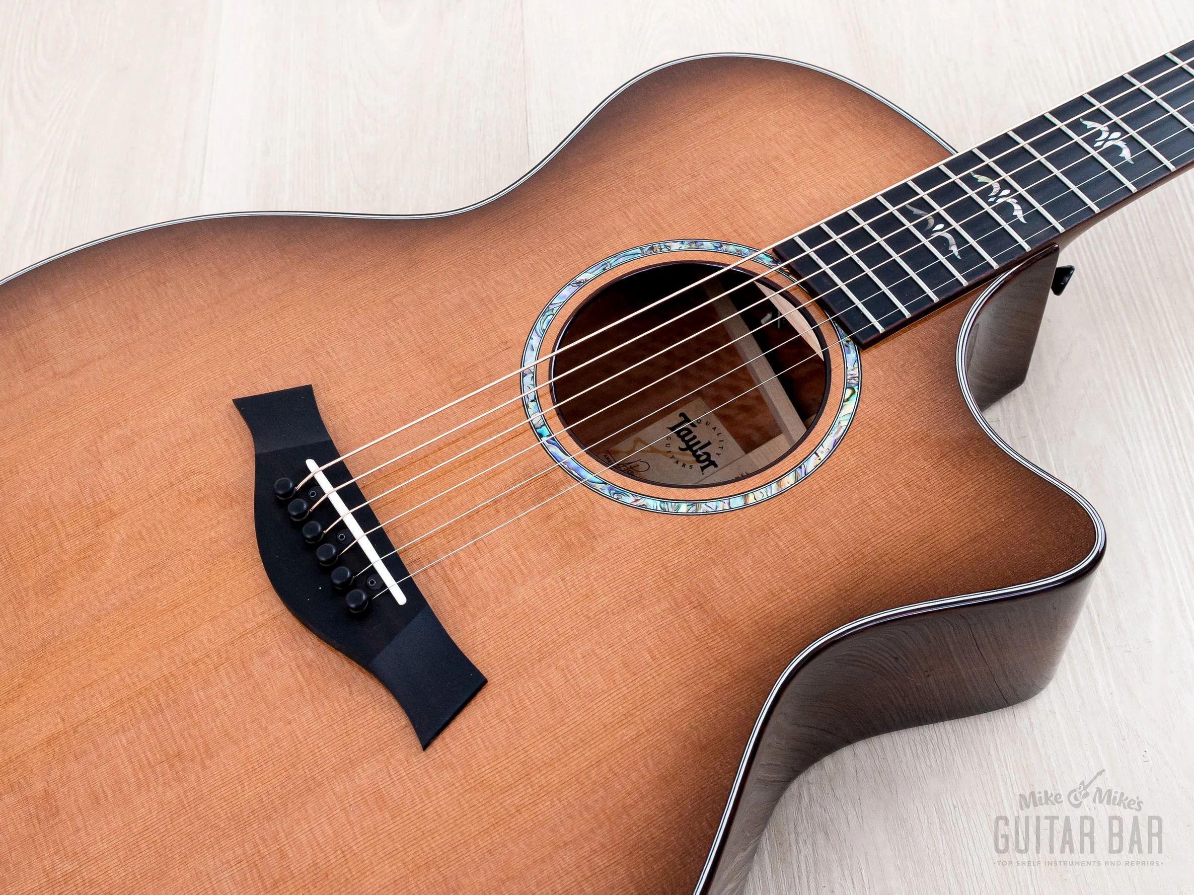 2024 Taylor Custom Grand Auditorium Acoustic Electric Guitar Western Red Cedar + Indian Rosewood - Image 7