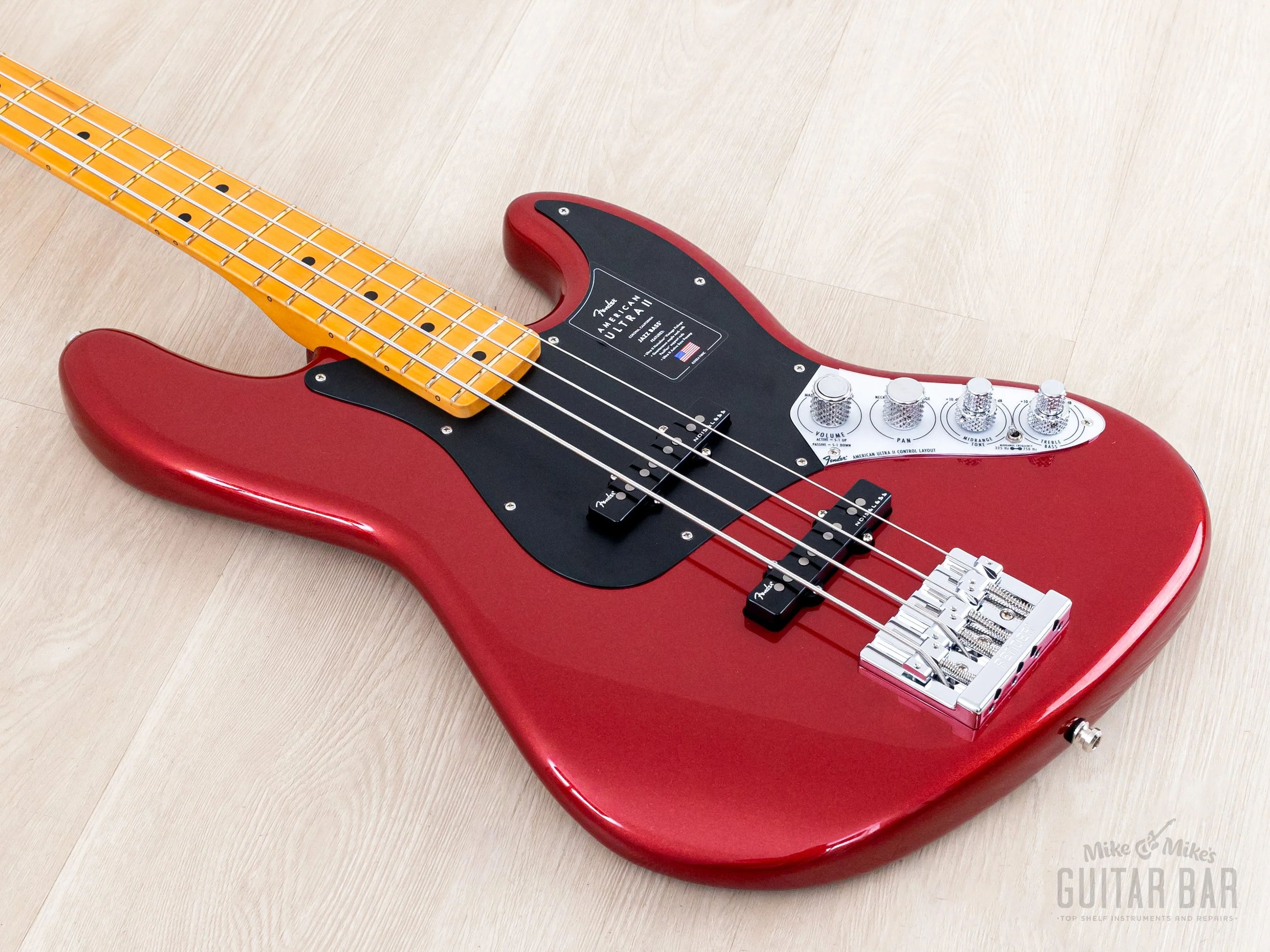 2025 Fender American Ultra II Jazz Bass Sinister Red, Mint w/ Case, COA, Tags - Image 10