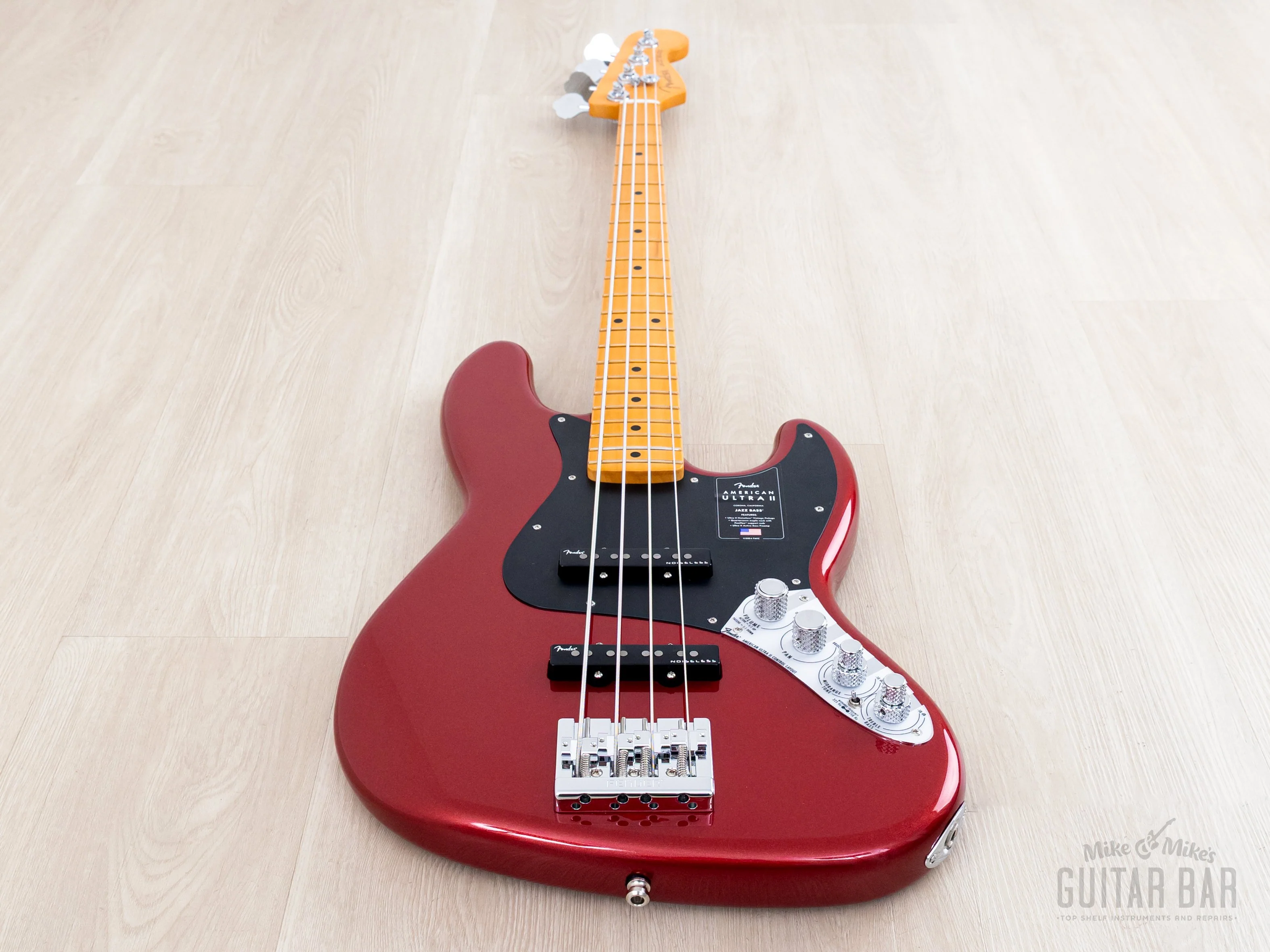 2025 Fender American Ultra II Jazz Bass Sinister Red, Mint w/ Case, COA, Tags - Image 11