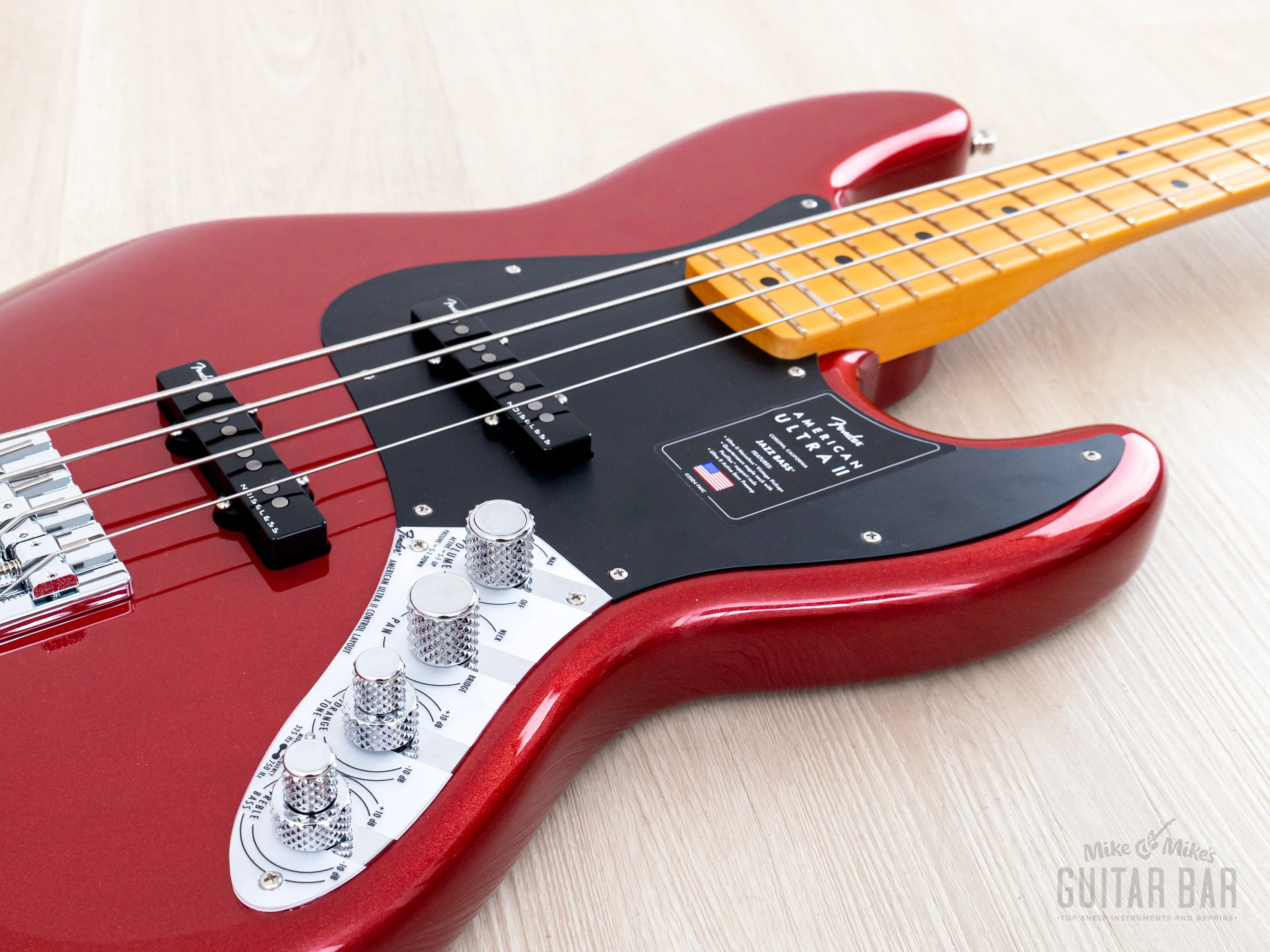 2025 Fender American Ultra II Jazz Bass Sinister Red, Mint w/ Case, COA, Tags - Image 6