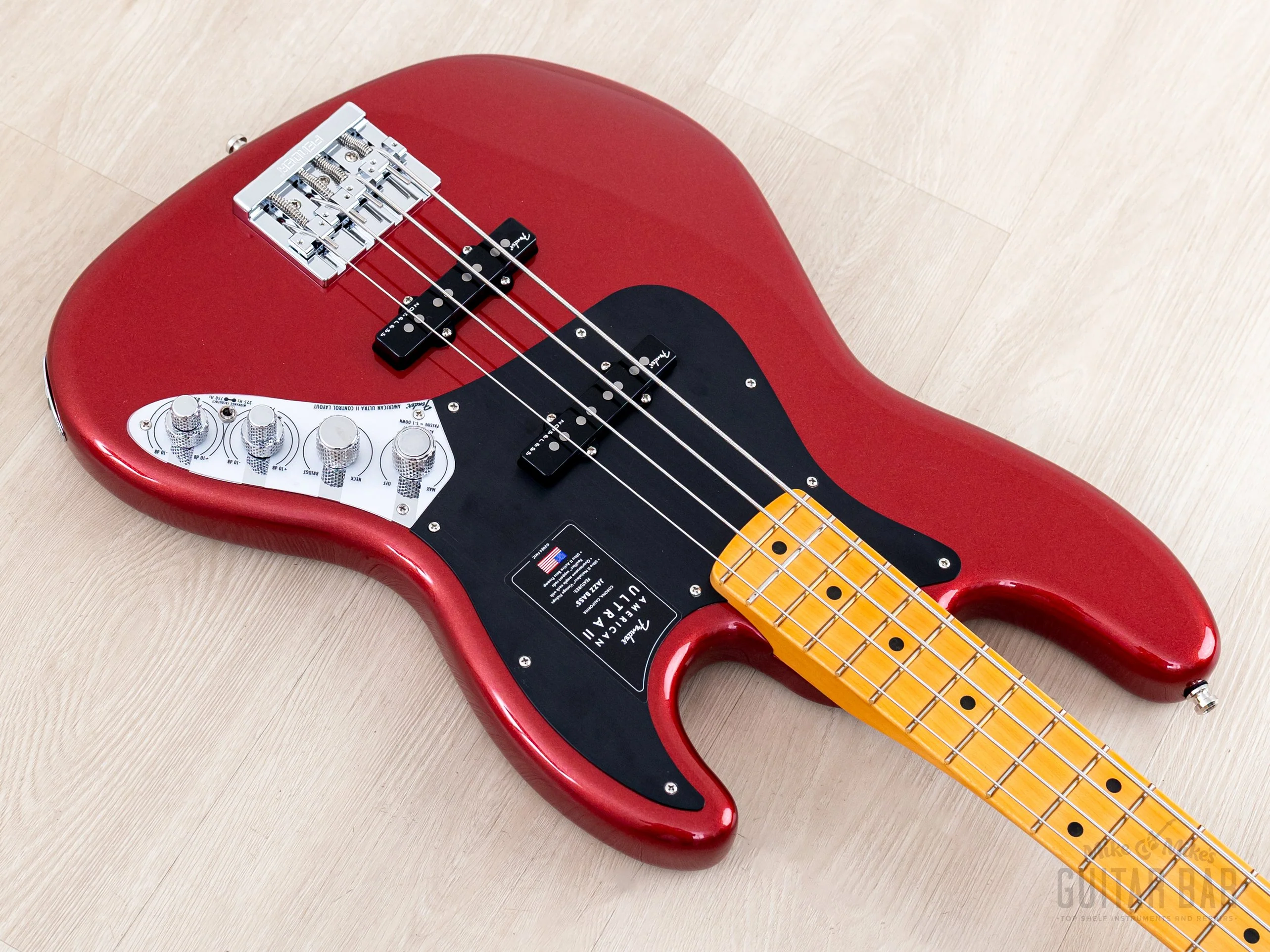 2025 Fender American Ultra II Jazz Bass Sinister Red, Mint w/ Case, COA, Tags - Image 9