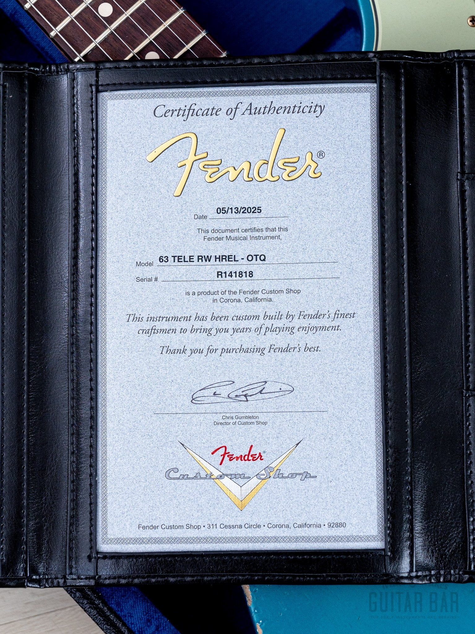 2025 Fender Custom Shop 1963 Telecaster Heavy Relic Ocean Turquoise w/ Case, CoA - Image 13