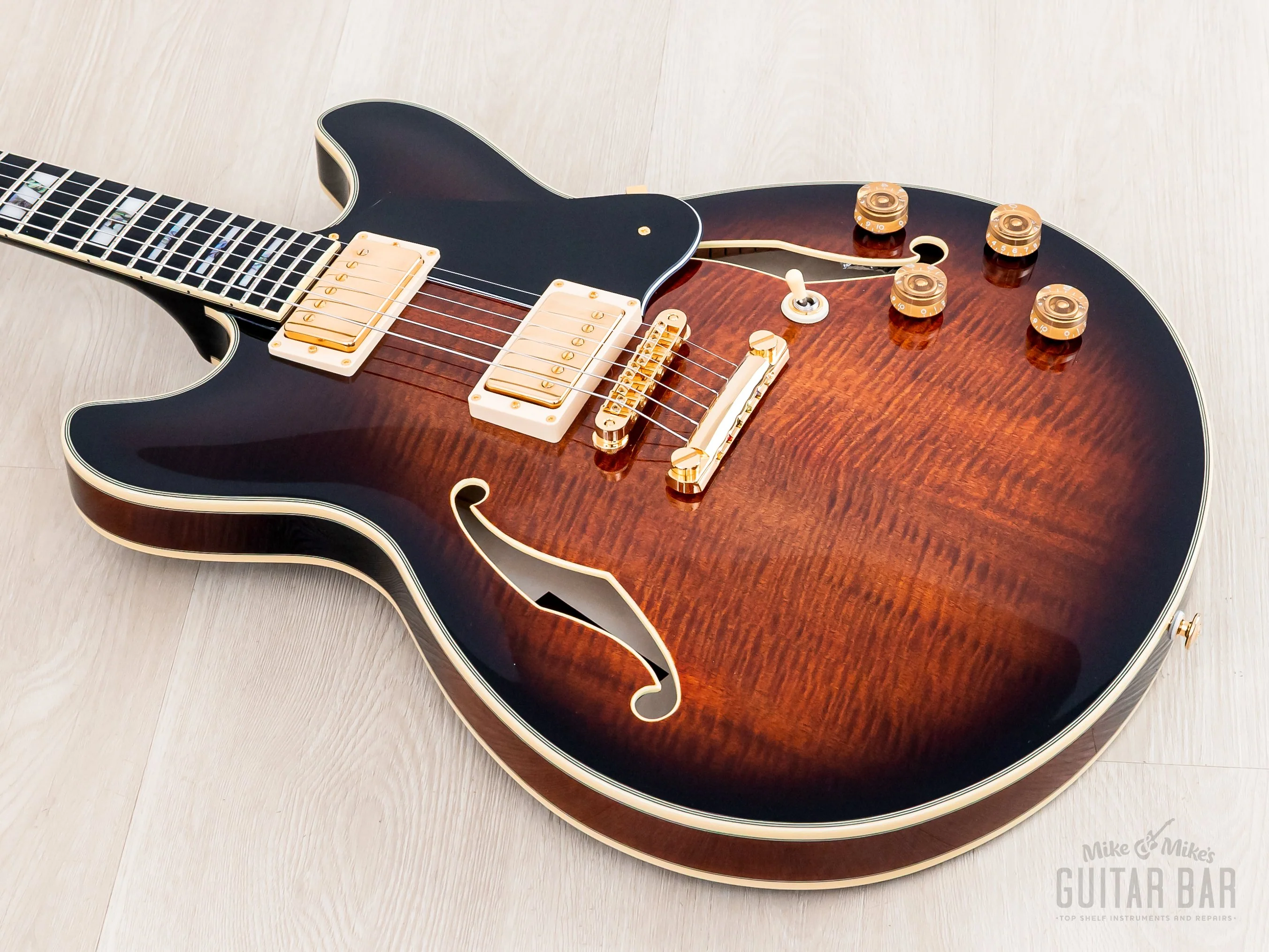 2025 Ibanez JSM100 John Scofield Signature Semi-Hollow Vintage Sunburst w/ Case, Tags - Image 10