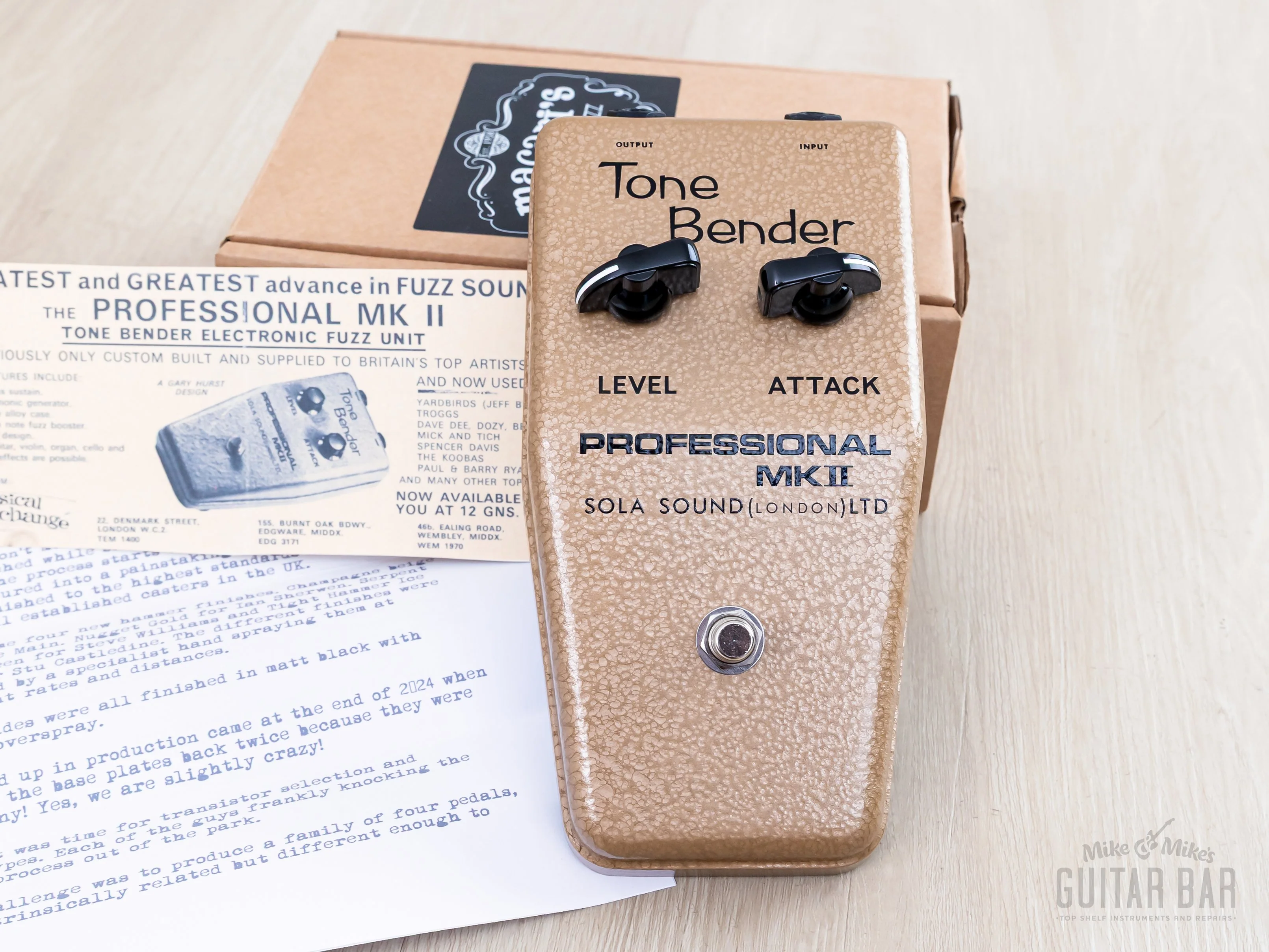 2025 Sola Sound La Suena Pro MKII Tone Bender Fuzz Nugget Gold, Mint w/ Box, Ian Sherwen