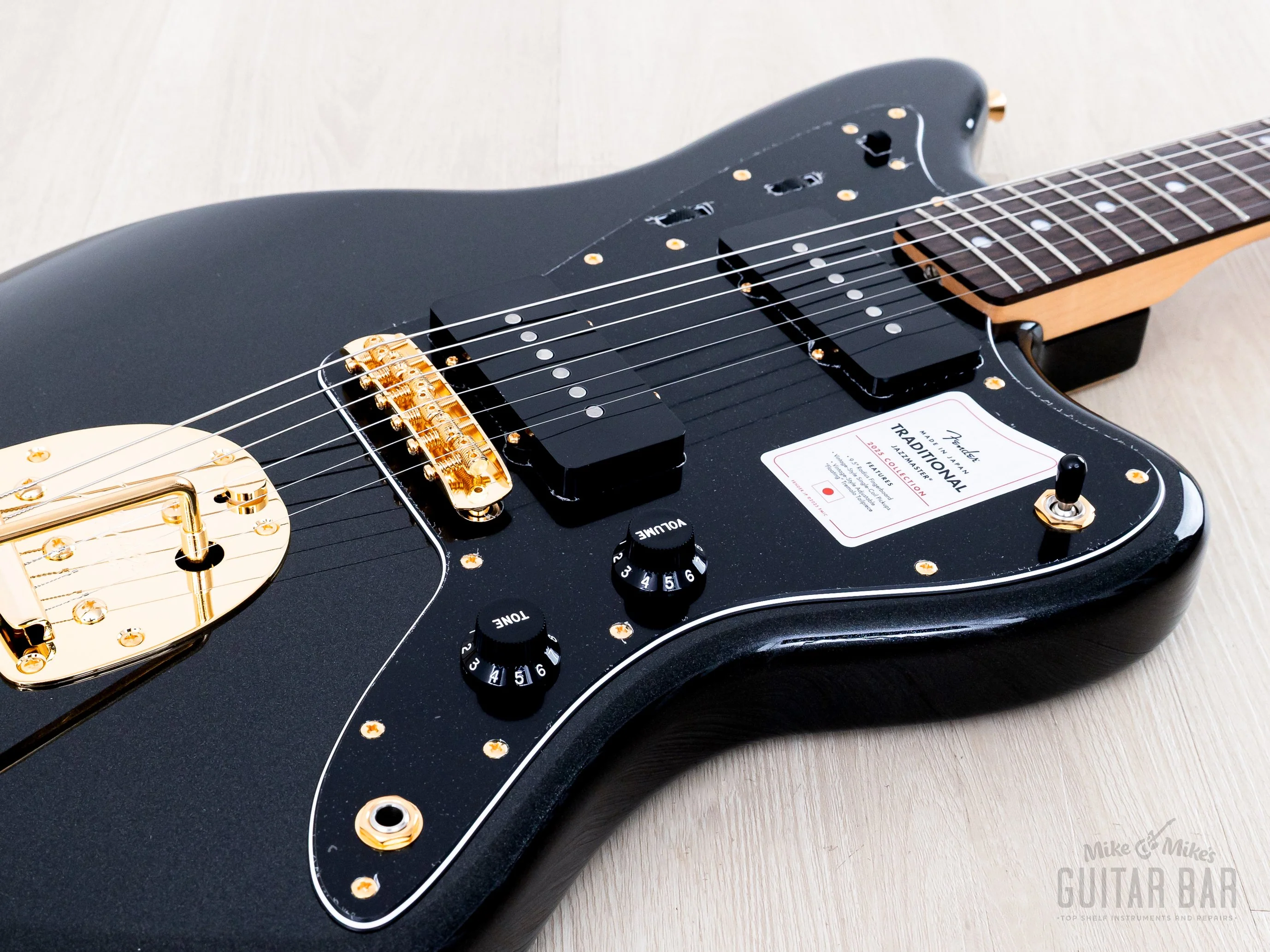 2026 Fender Limted Edition Traditional II 60s Jazzmaster Black Pearl + Headstock w/ Gold Hardware, Japan MIJ - Image 6