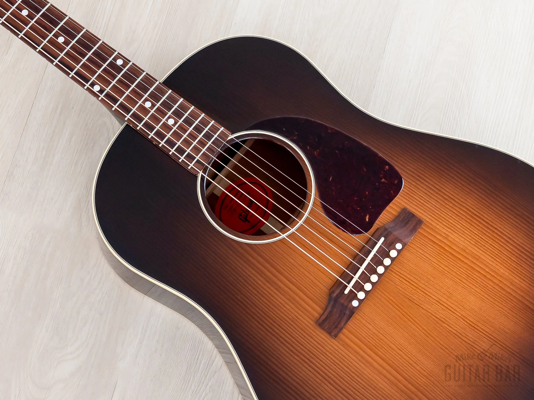 2015 Gibson Custom Shop J-45 Vintage Banner Logo Dreadnought Acoustic Guitar VOS Sunburst, Adirondack Top w/ Case, Tags - Image 9