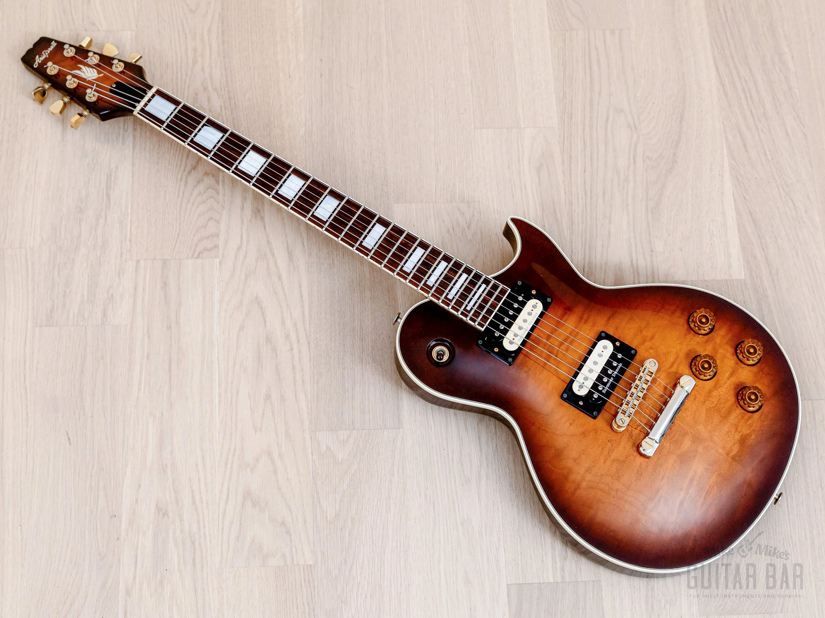 Aria Pro II PE-85R Electric Guitar Flame Top Tobacco Sunburst w/ Seymour Duncan, Japan - Image 10