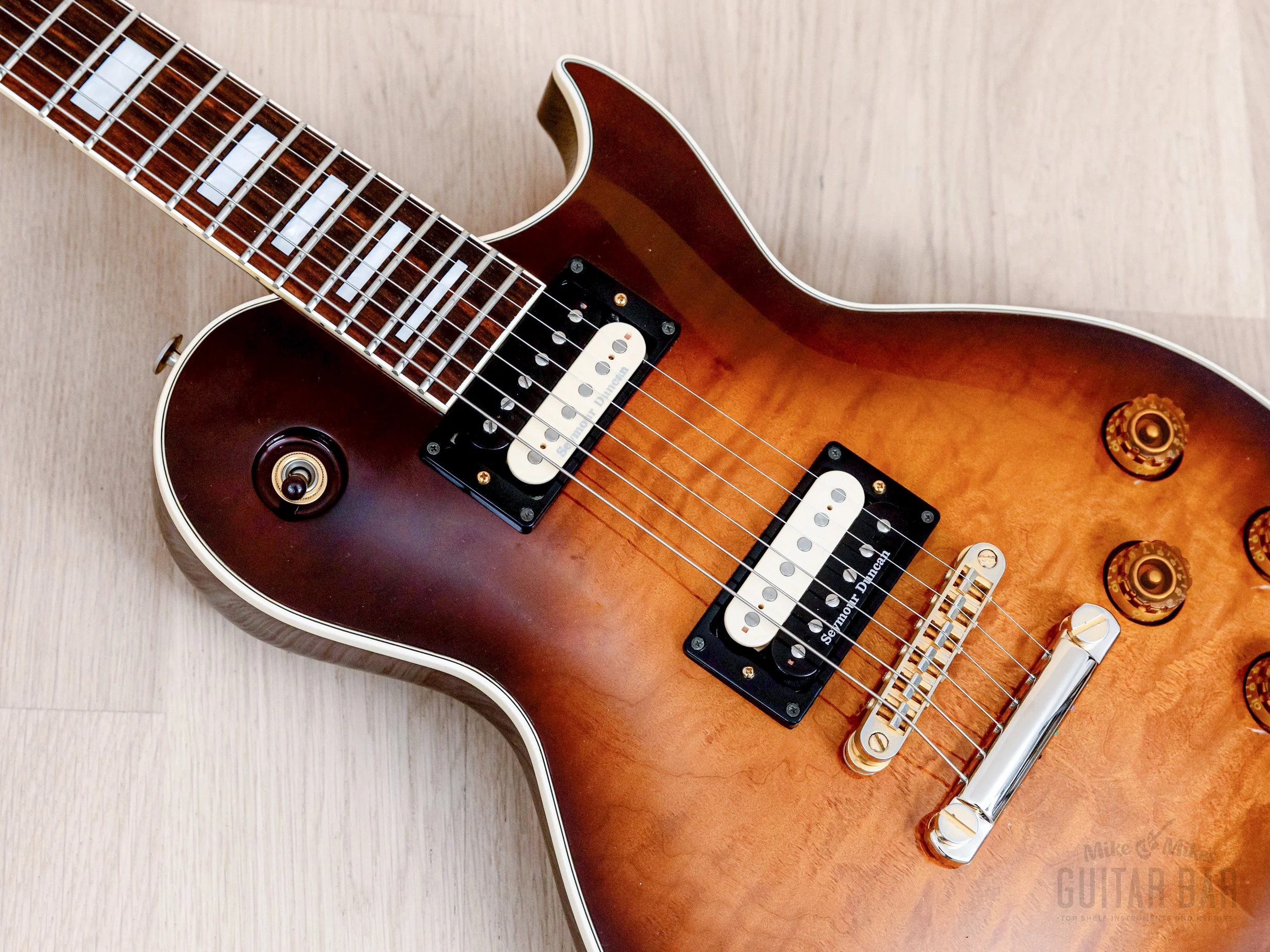 Aria Pro II PE-85R Electric Guitar Flame Top Tobacco Sunburst w/ Seymour Duncan, Japan - Image 6