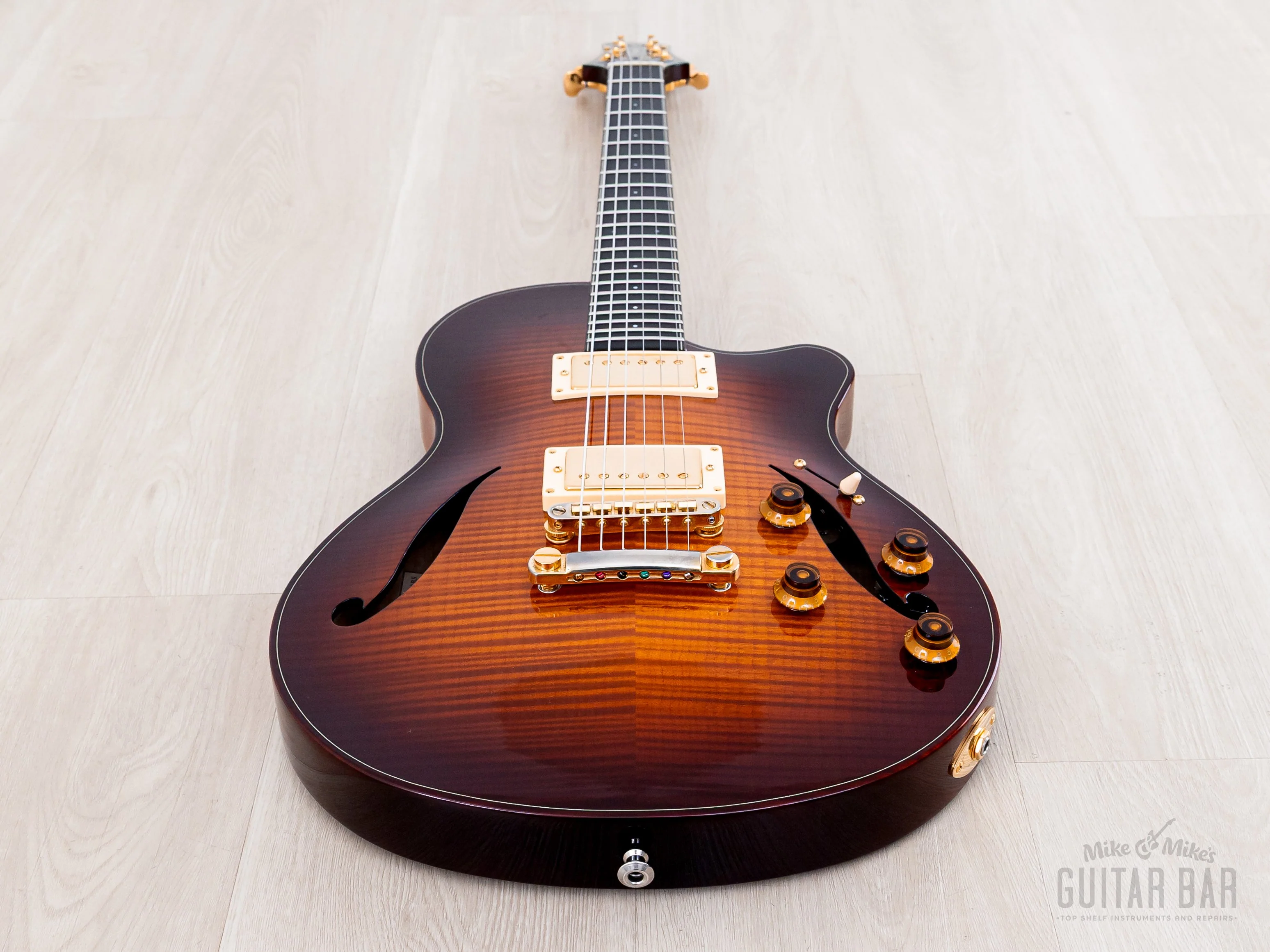 CP Thornton Elite Semi-Hollow Neck Through Electric Guitar 5A Maple Light Tobacco Burst, Near-Mint w/ Lollar, Case - Image 11