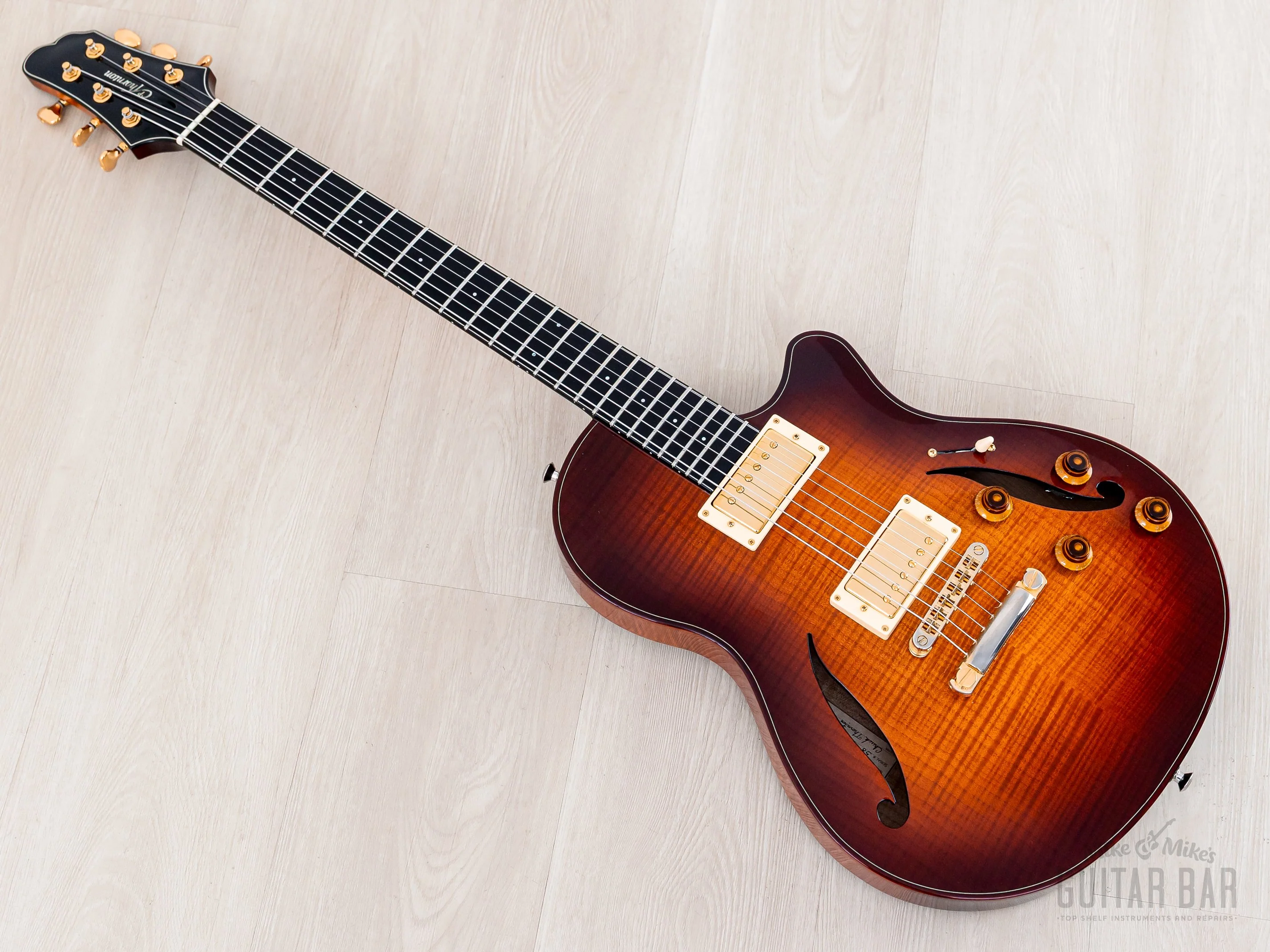 CP Thornton Elite Semi-Hollow Neck Through Electric Guitar 5A Maple Light Tobacco Burst, Near-Mint w/ Lollar, Case - Image 12