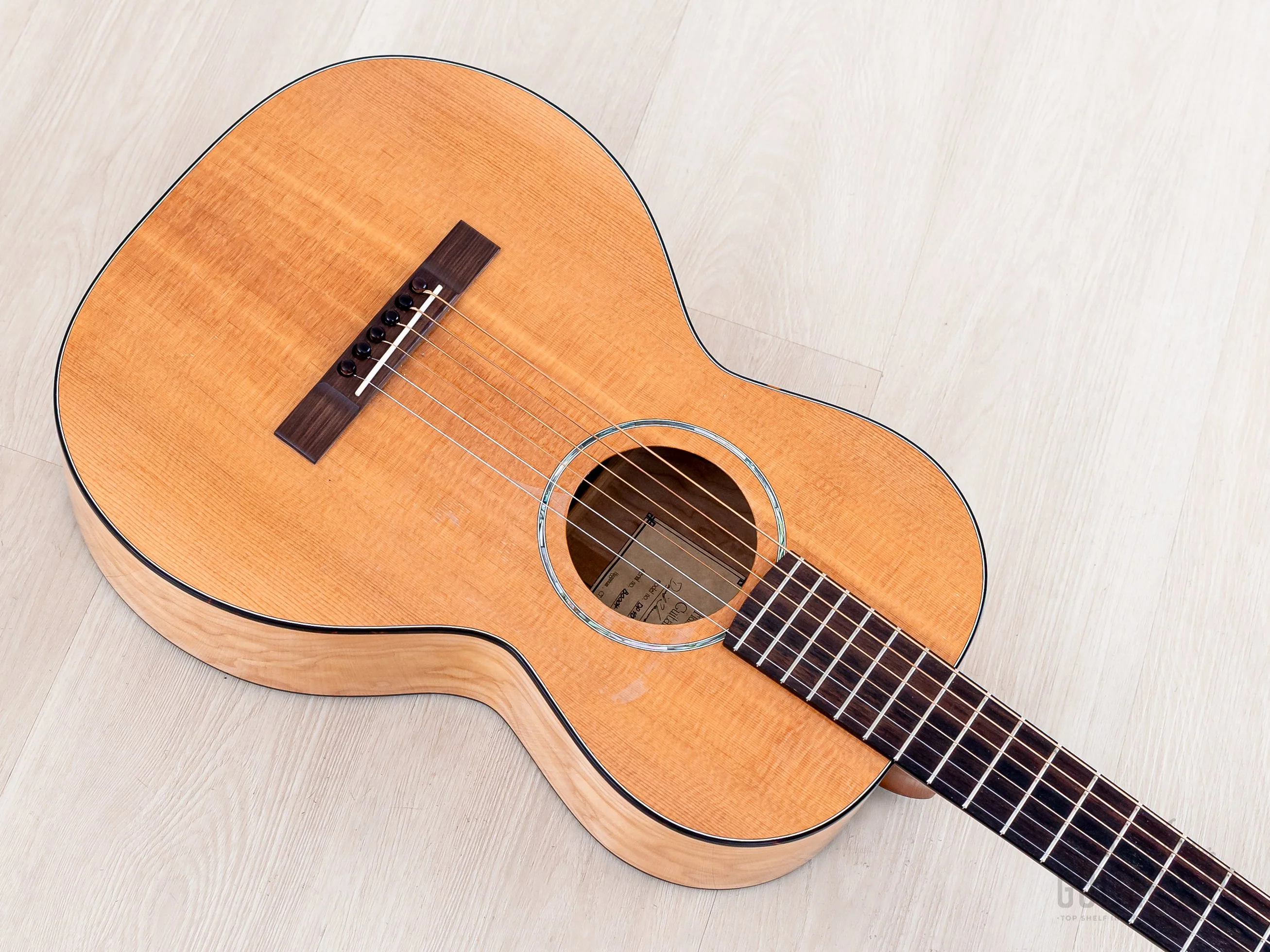 David Flammang Guitars DP40 Boutique 12 Fret Parlor Guitar, Lutz Spruce + Figured Maple w/ Case - Image 10