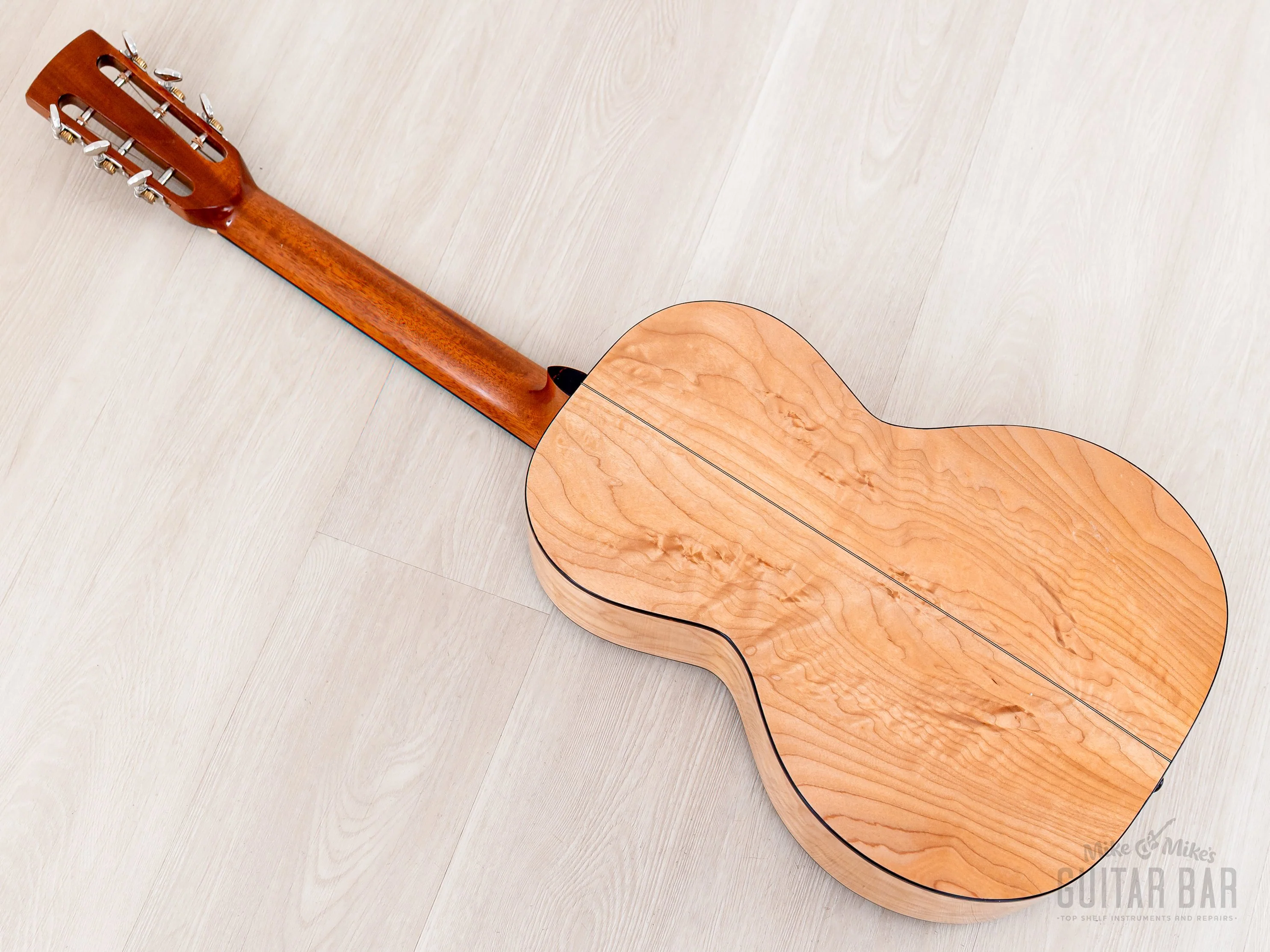 David Flammang Guitars DP40 Boutique 12 Fret Parlor Guitar, Lutz Spruce + Figured Maple w/ Case - Image 14