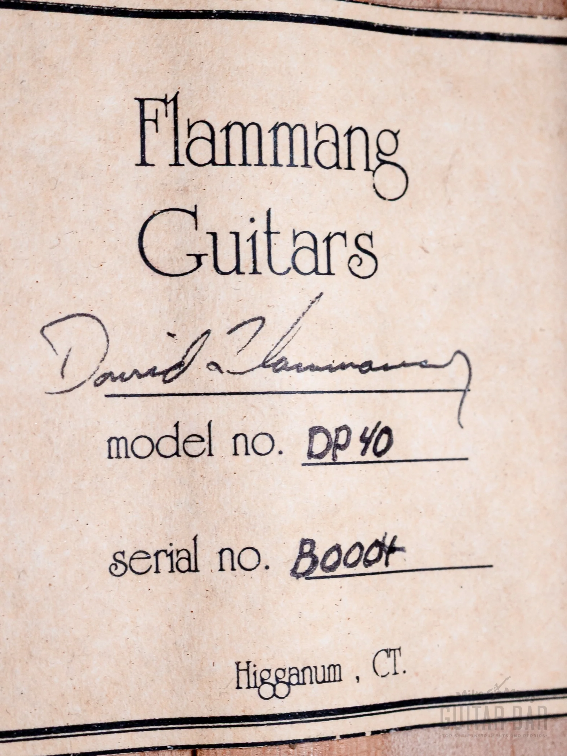 David Flammang Guitars DP40 Boutique 12 Fret Parlor Guitar, Lutz Spruce + Figured Maple w/ Case - Image 6