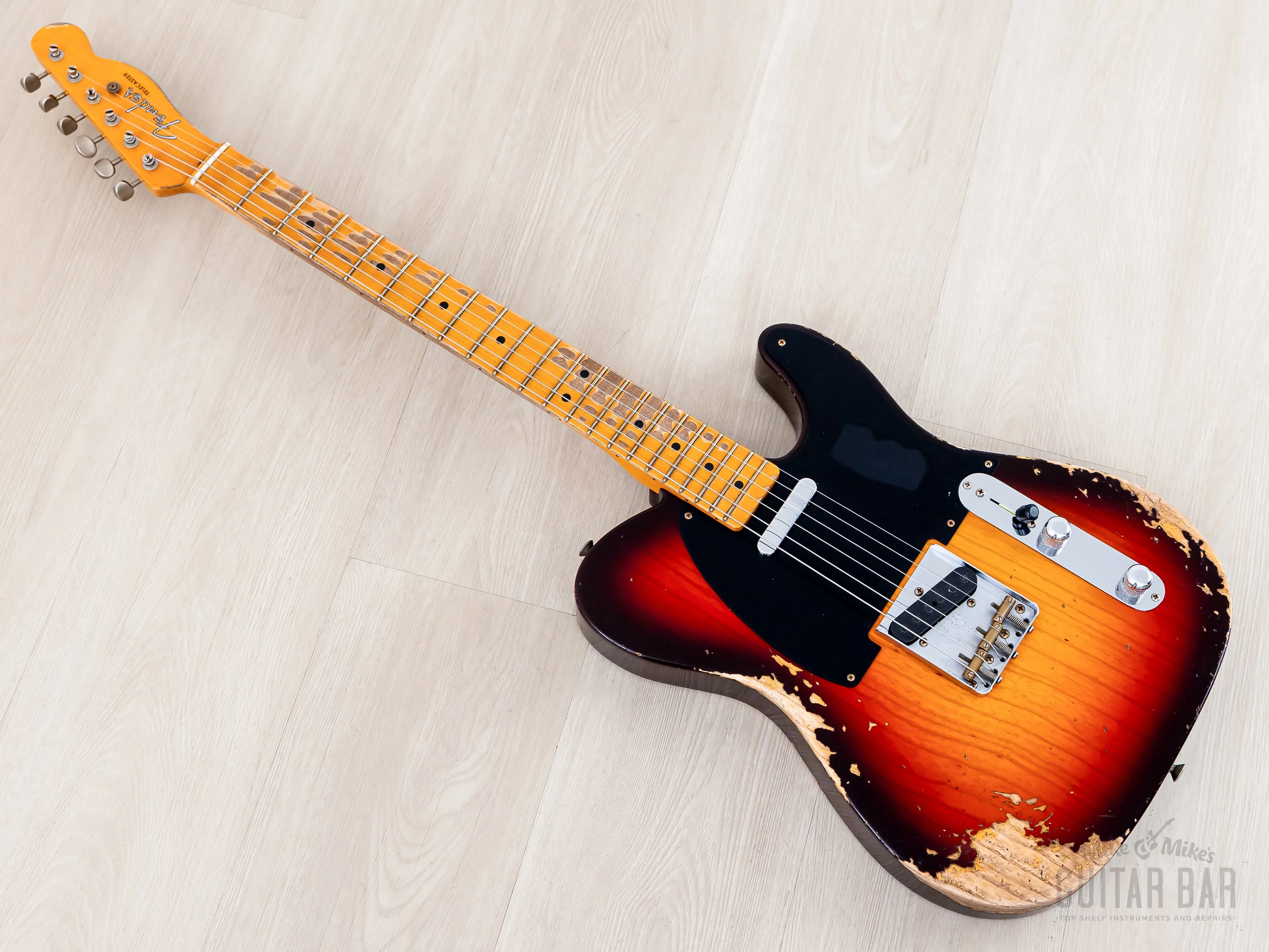 Fender Custom Shop 1952 Telecaster Heavy Relic Big U Neck Sunburst w/ '51 Nocaster Pickups - Image 10