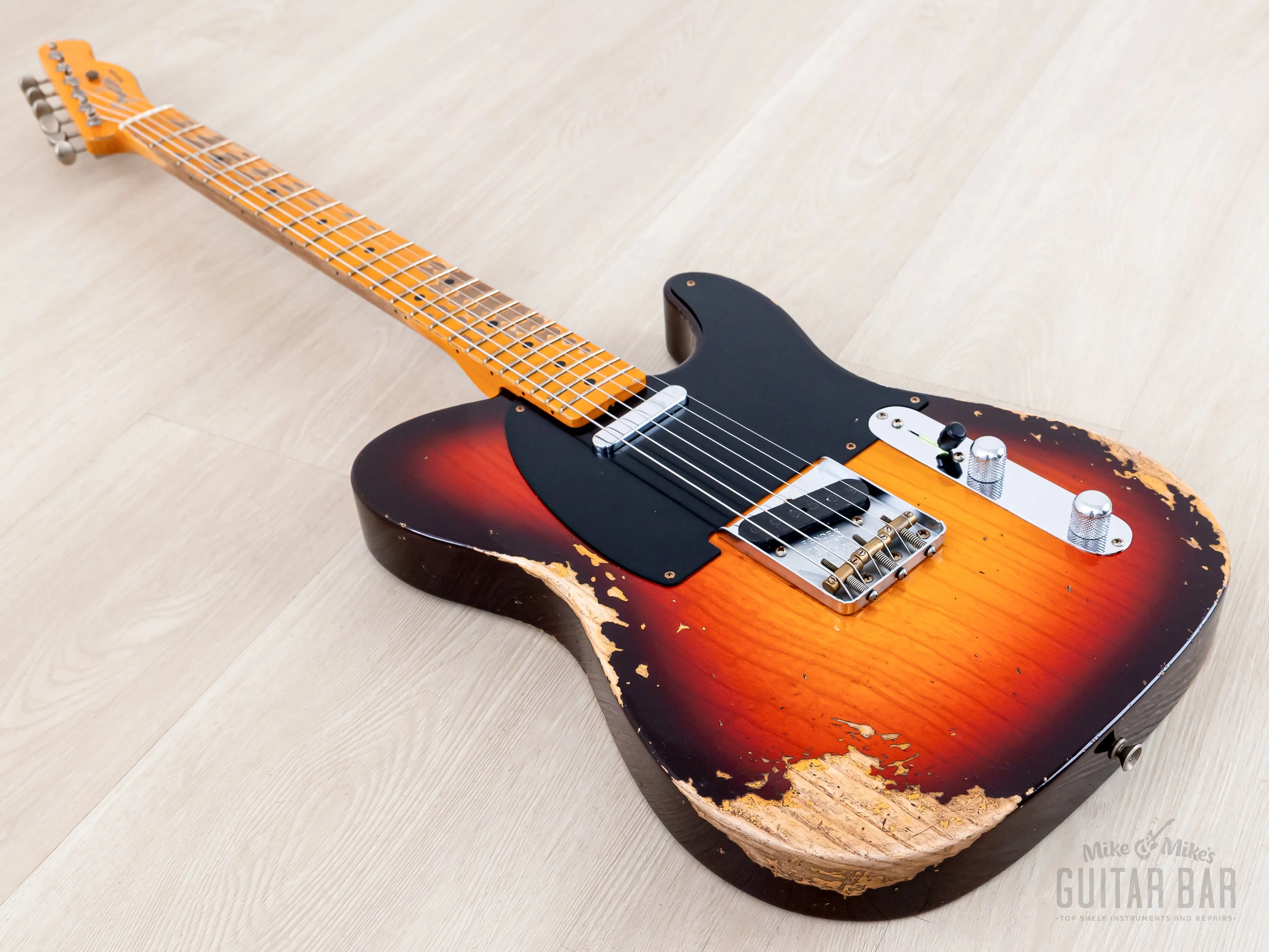 Fender Custom Shop 1952 Telecaster Heavy Relic Big U Neck Sunburst w/ '51 Nocaster Pickups - Image 9
