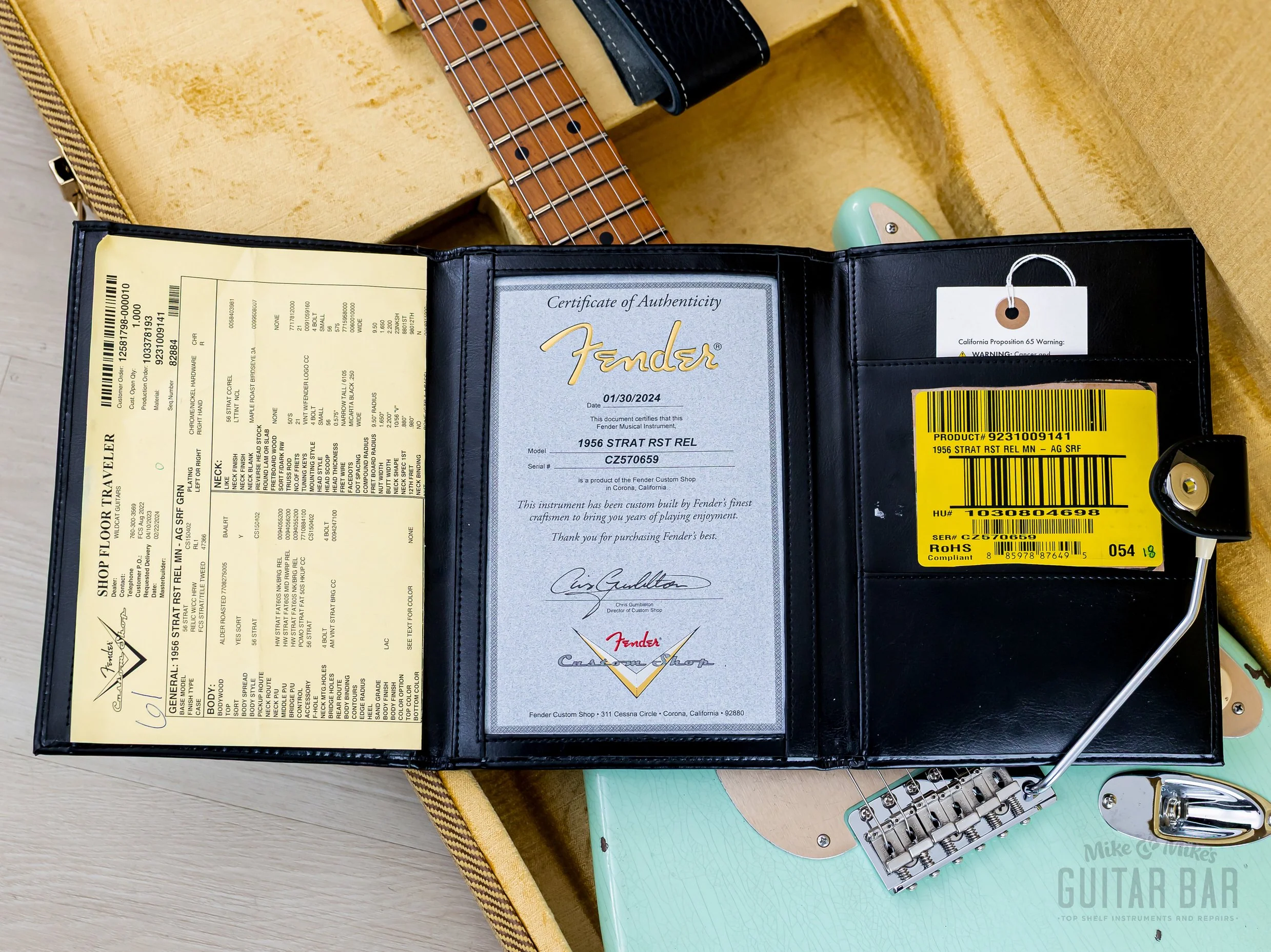 Fender Custom Shop 1956 Stratocaster Roasted Relic Aged Surf Green w/ Fat '60s Pickups - Image 16