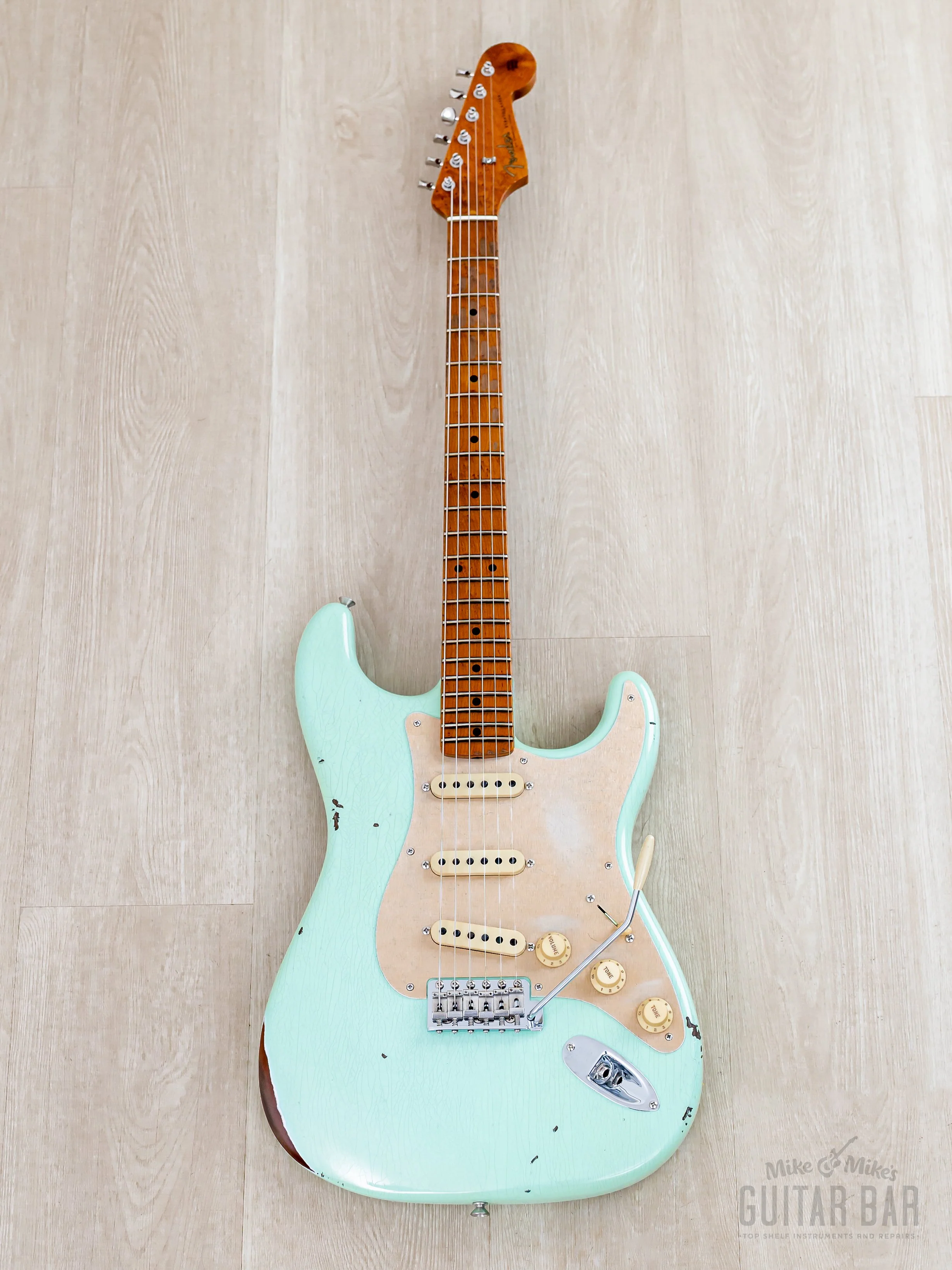 Fender Custom Shop 1956 Stratocaster Roasted Relic Aged Surf Green w/ Fat '60s Pickups - Image 2