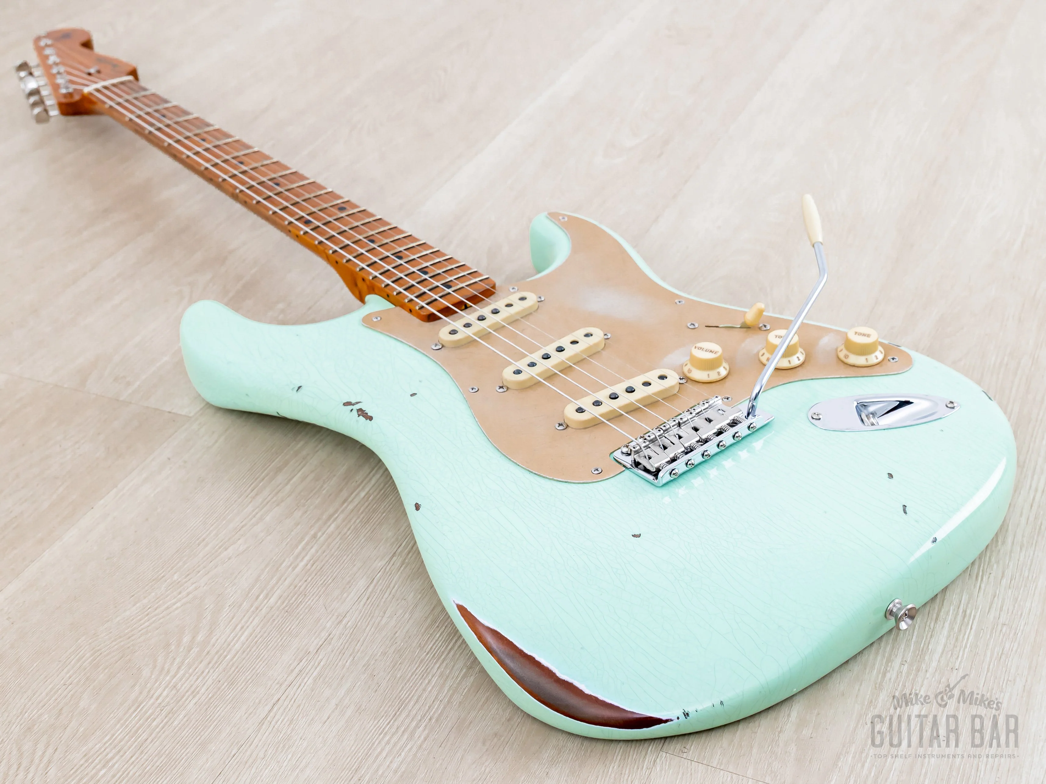 Fender Custom Shop 1956 Stratocaster Roasted Relic Aged Surf Green w/ Fat '60s Pickups - Image 9