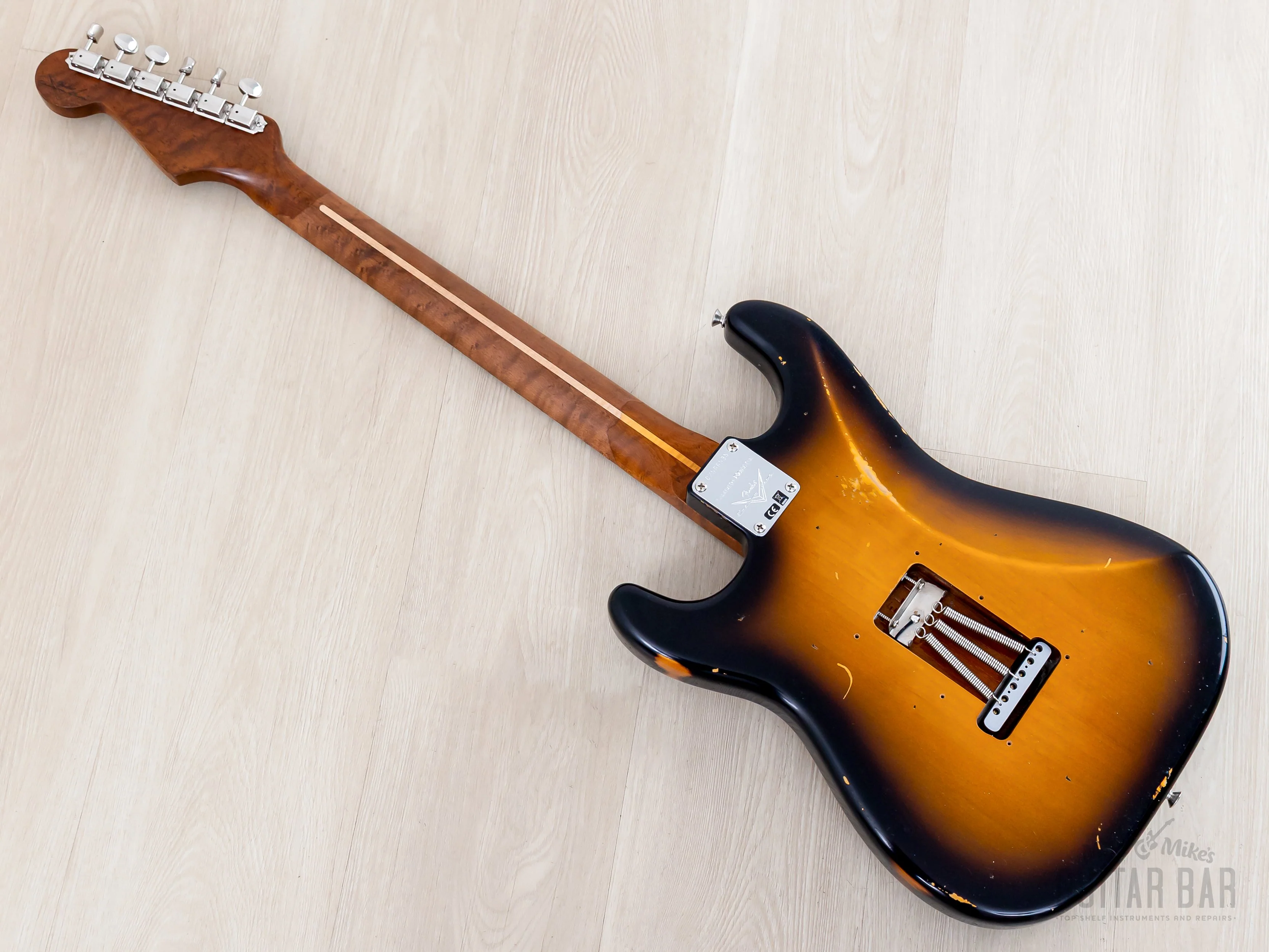 Fender Custom Shop 1956 Stratocaster Roasted Relic Faded Two-Tone Sunburst w/ Gold Guard, Fat '60s Pickups - Image 10