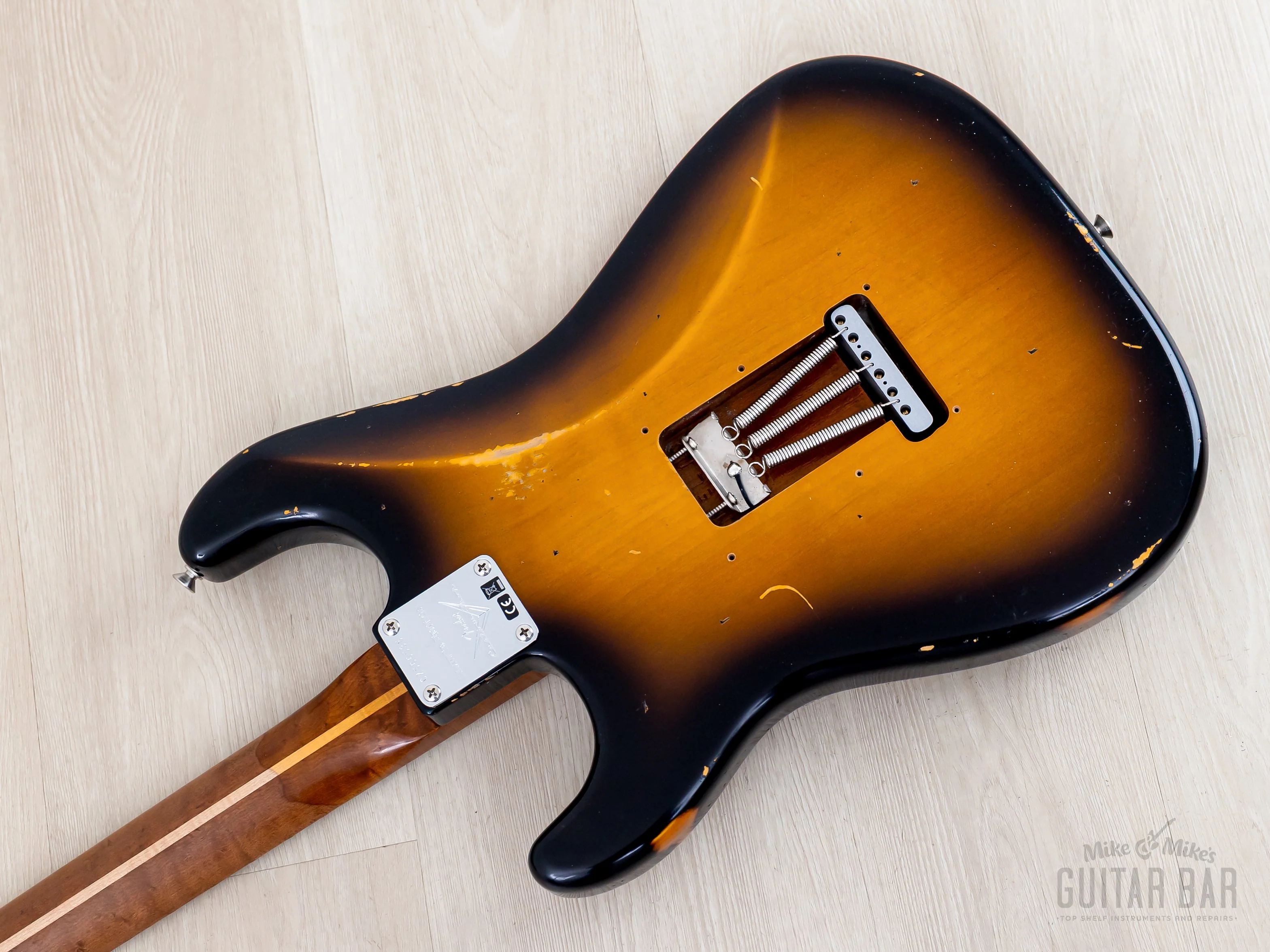 Fender Custom Shop 1956 Stratocaster Roasted Relic Faded Two-Tone Sunburst w/ Gold Guard, Fat '60s Pickups - Image 11