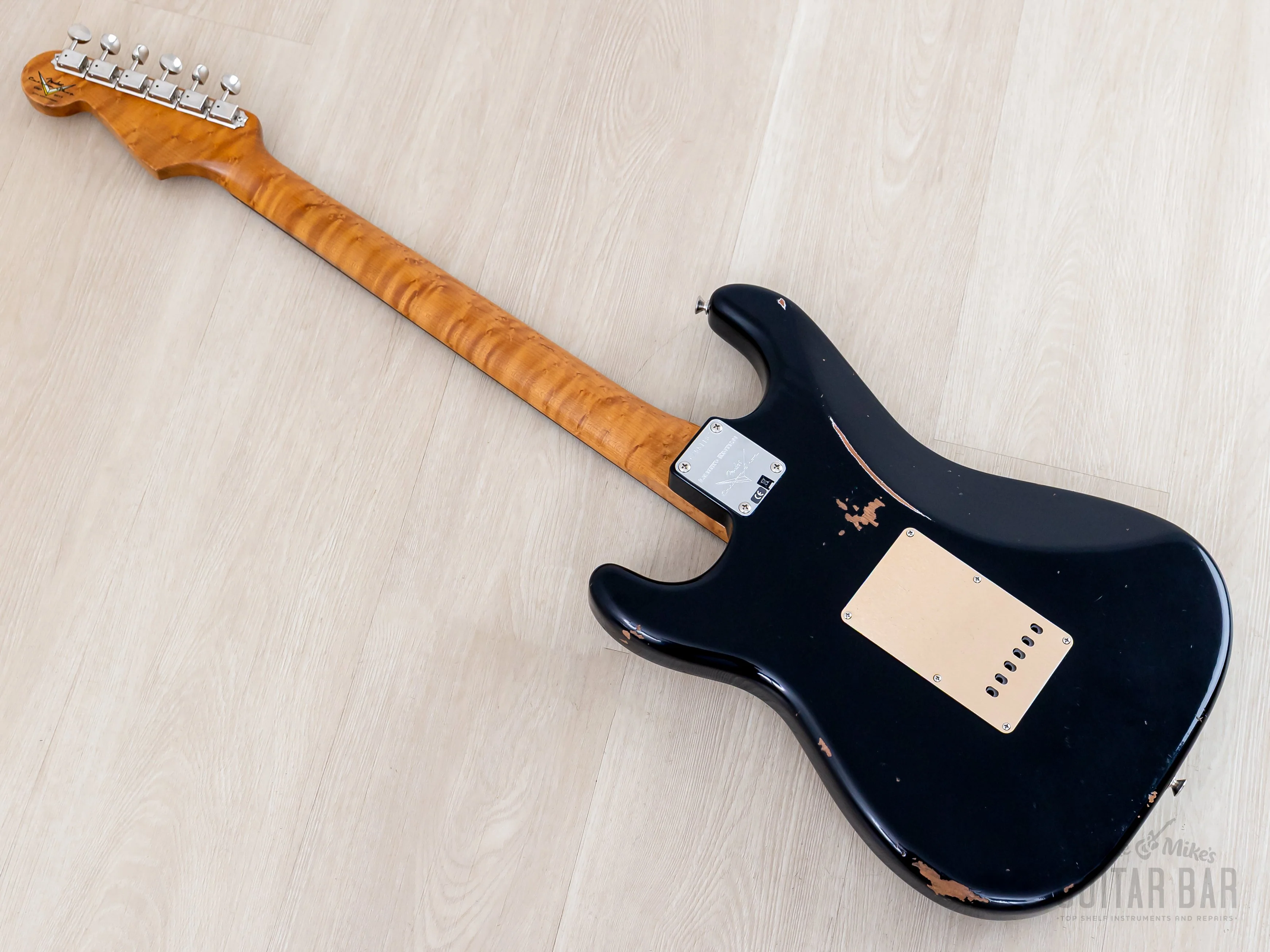 Fender Custom Shop 1960 Stratocaster Roasted Relic Aged Black w/ Fat '60s Pickups - Image 11