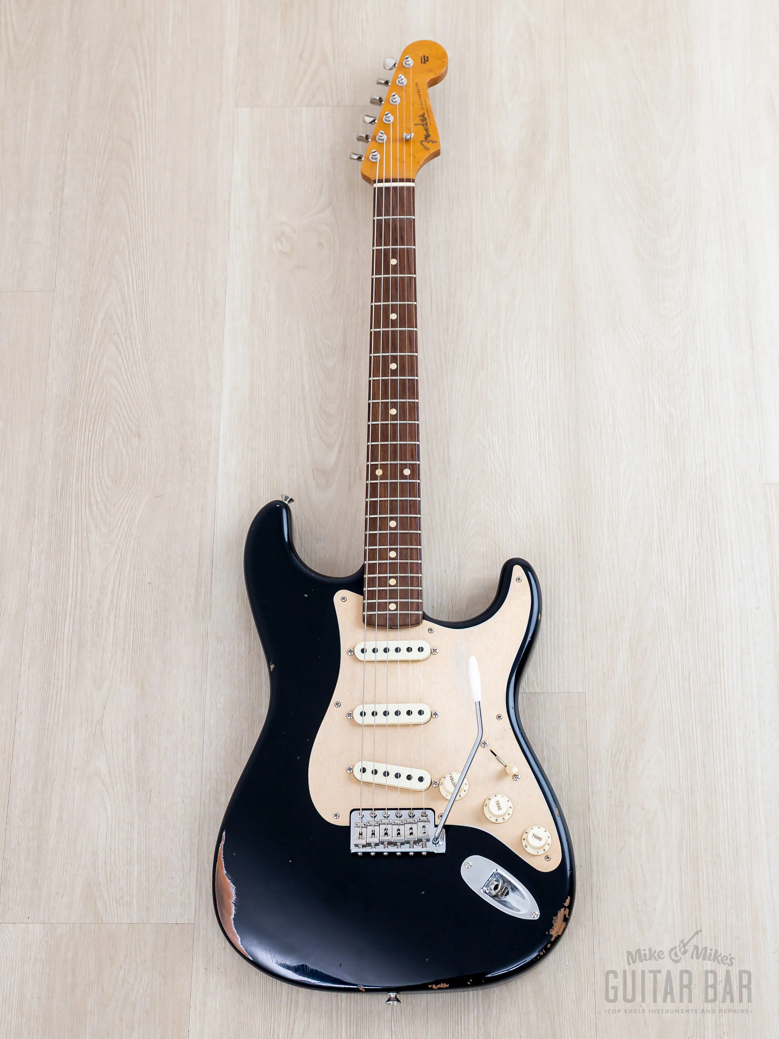 Fender Custom Shop 1960 Stratocaster Roasted Relic Aged Black w/ Fat '60s Pickups - Image 2