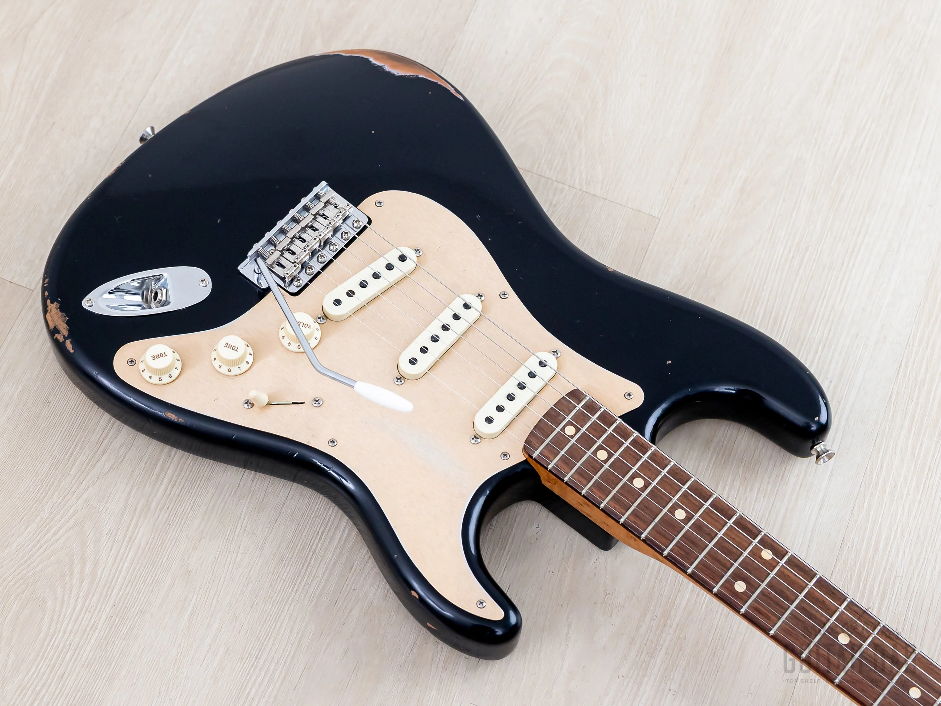 Fender Custom Shop 1960 Stratocaster Roasted Relic Aged Black w/ Fat '60s Pickups - Image 6