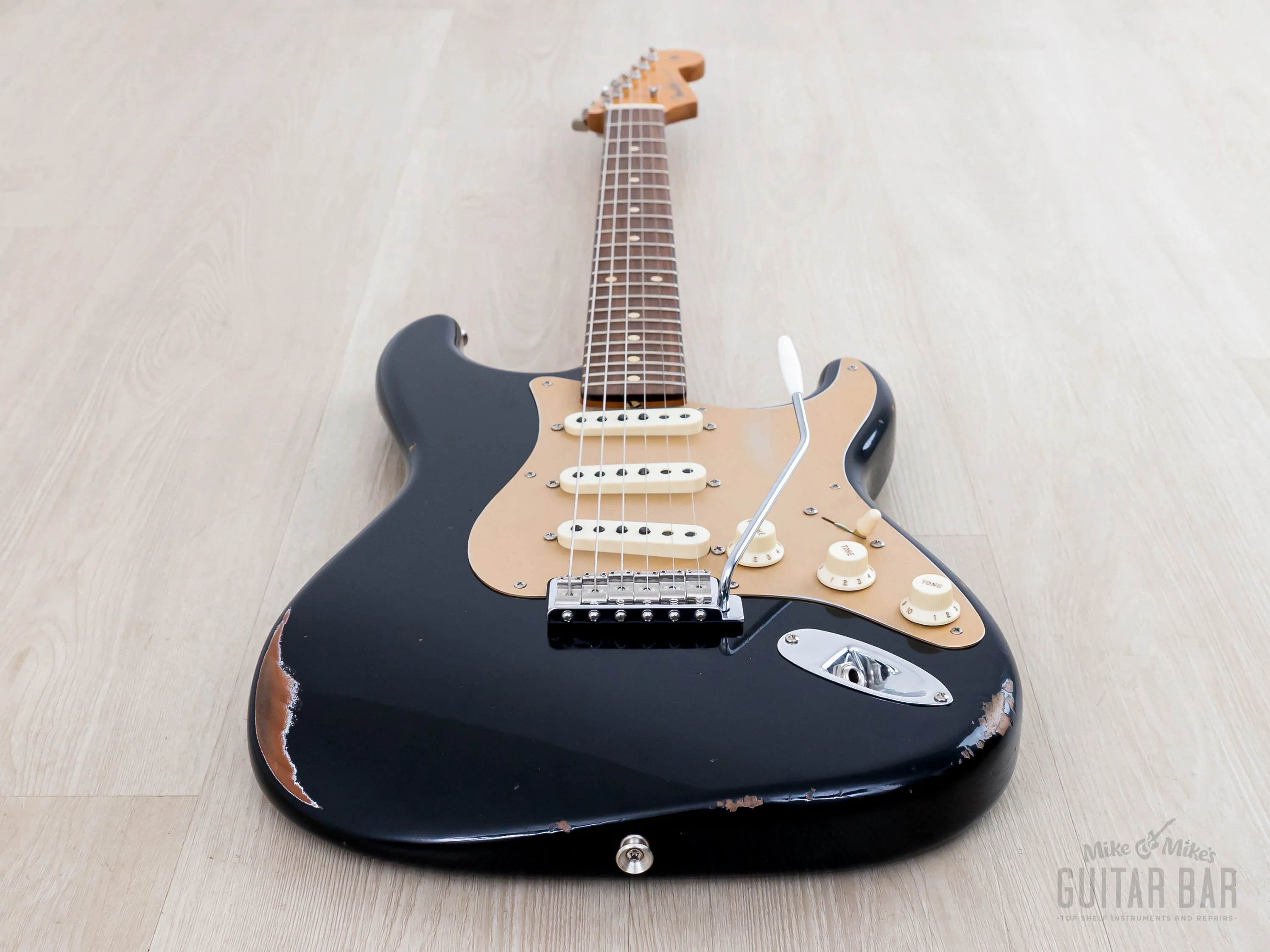 Fender Custom Shop 1960 Stratocaster Roasted Relic Aged Black w/ Fat '60s Pickups - Image 8