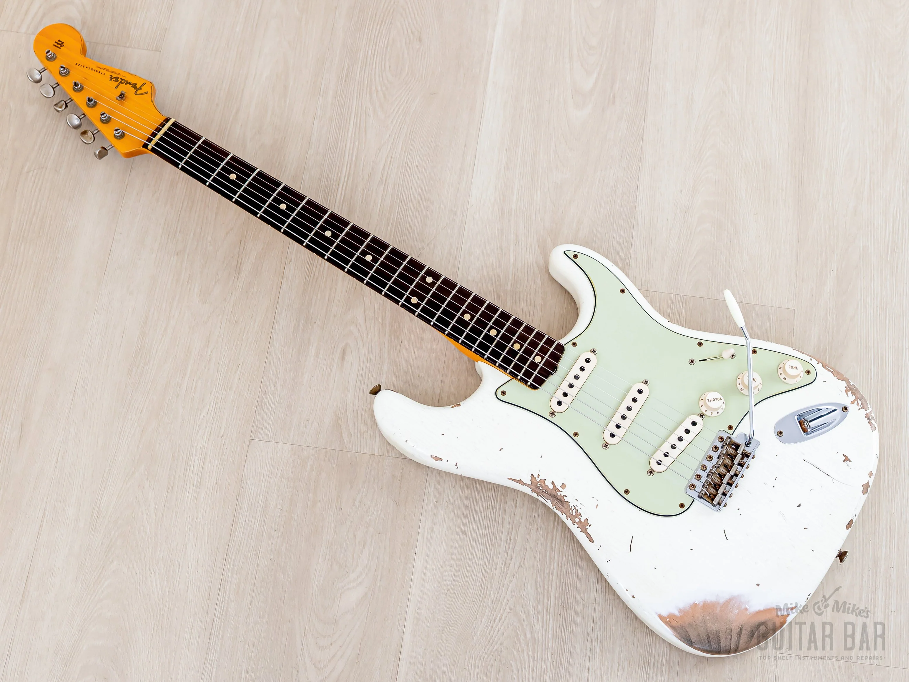 Fender Custom Shop 1961 Stratocaster Heavy Relic Aged Olympic White - Image 11