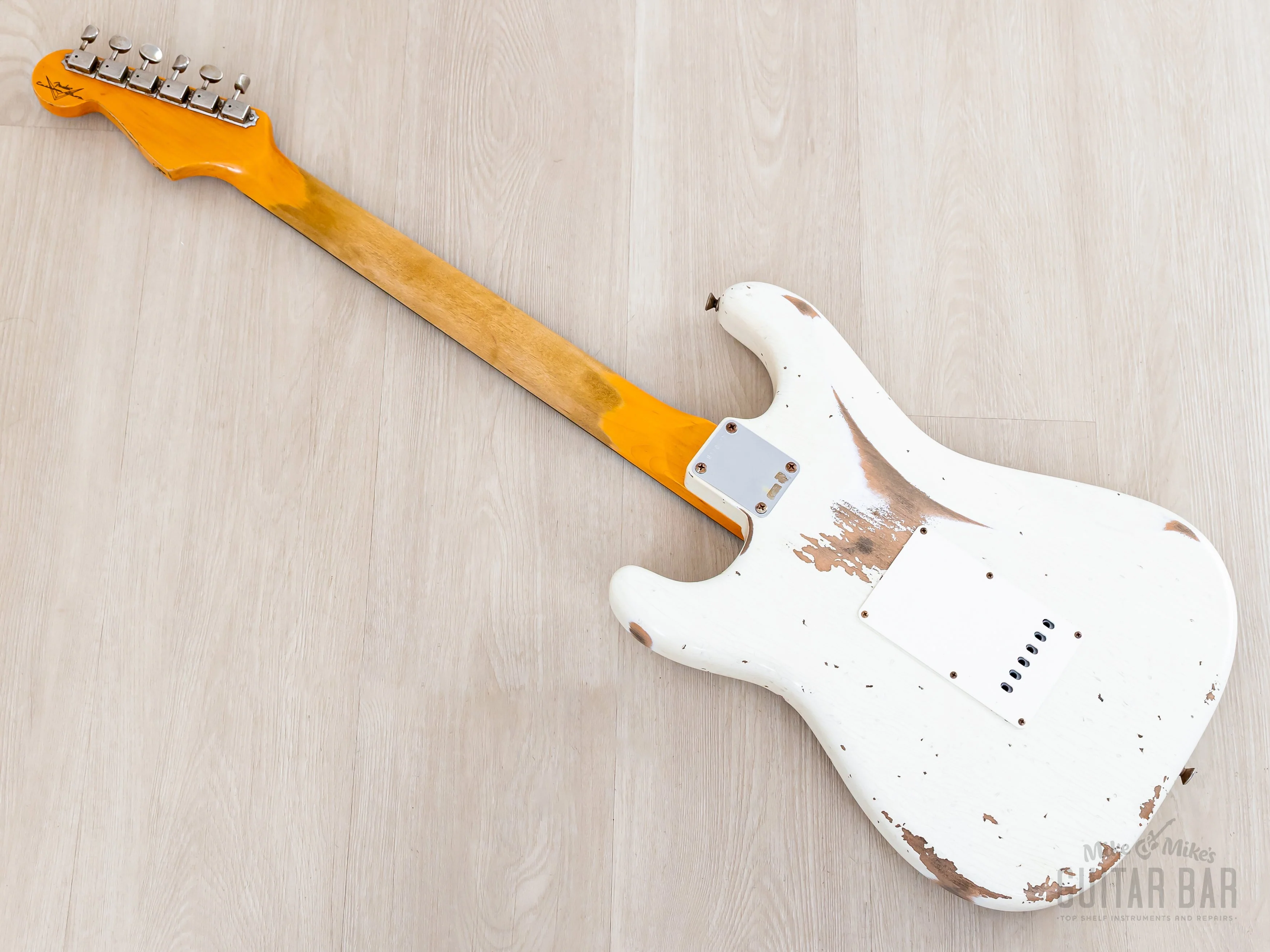 Fender Custom Shop 1961 Stratocaster Heavy Relic Aged Olympic White - Image 12