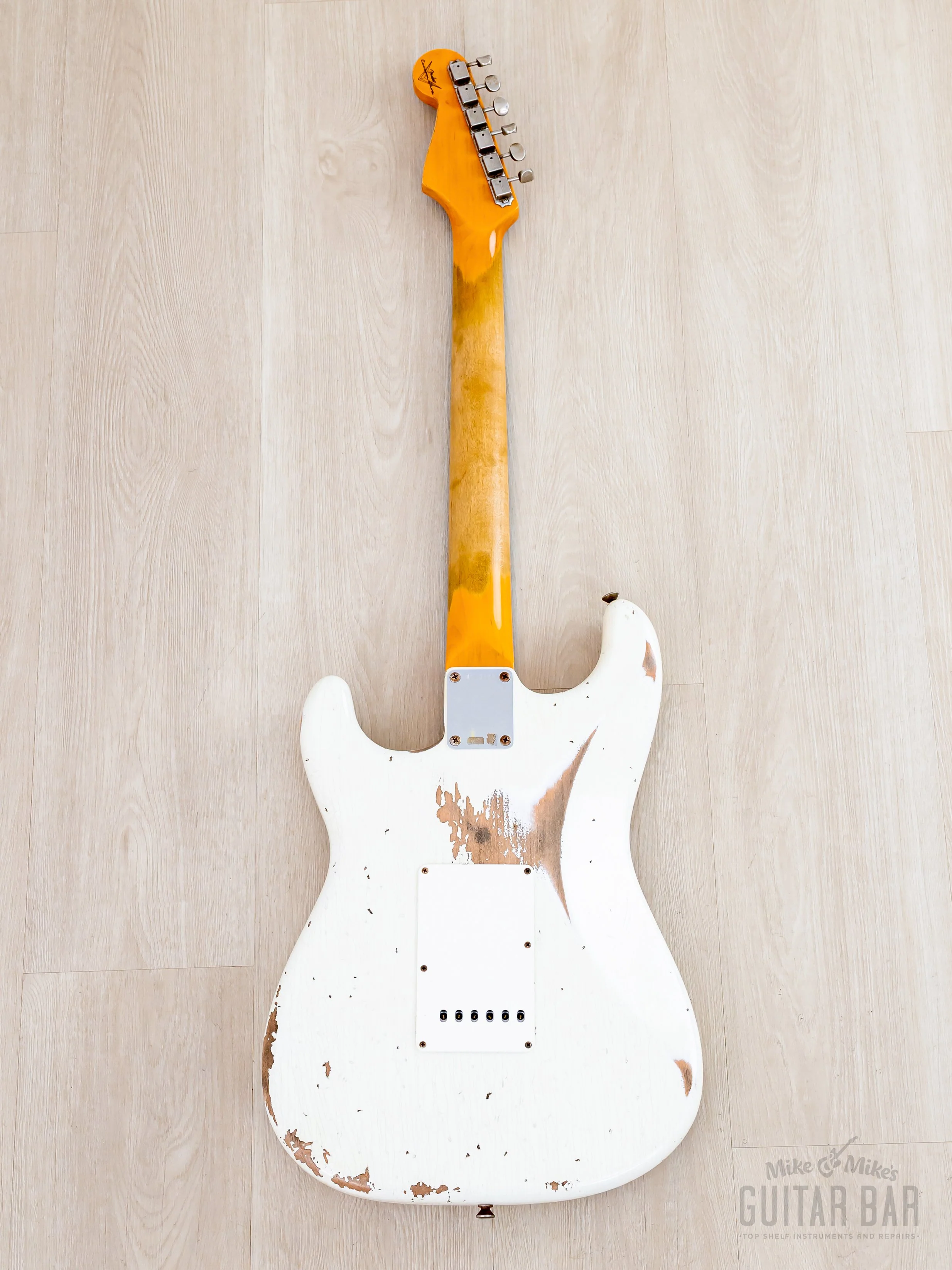 Fender Custom Shop 1961 Stratocaster Heavy Relic Aged Olympic White - Image 3
