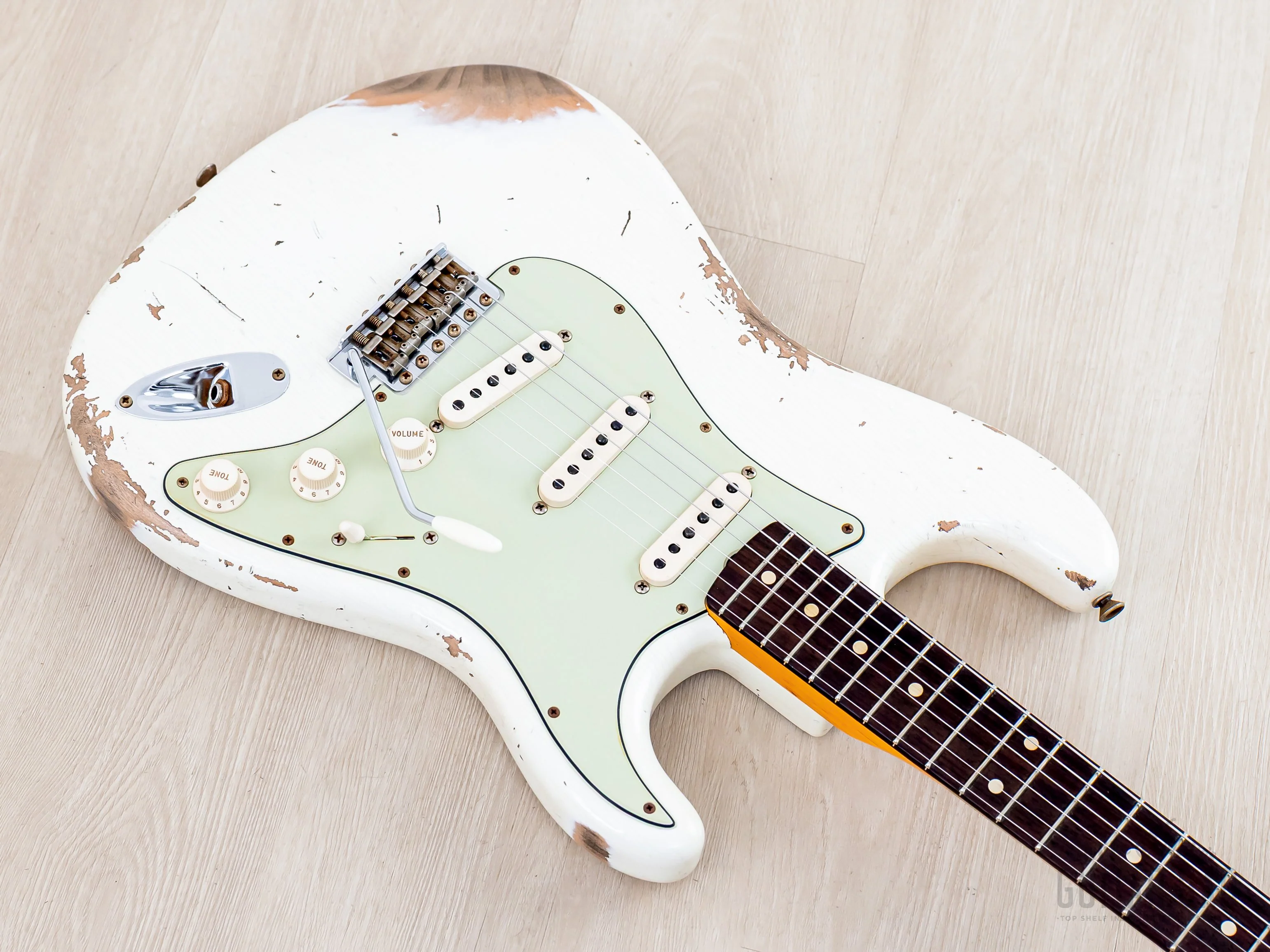 Fender Custom Shop 1961 Stratocaster Heavy Relic Aged Olympic White - Image 7