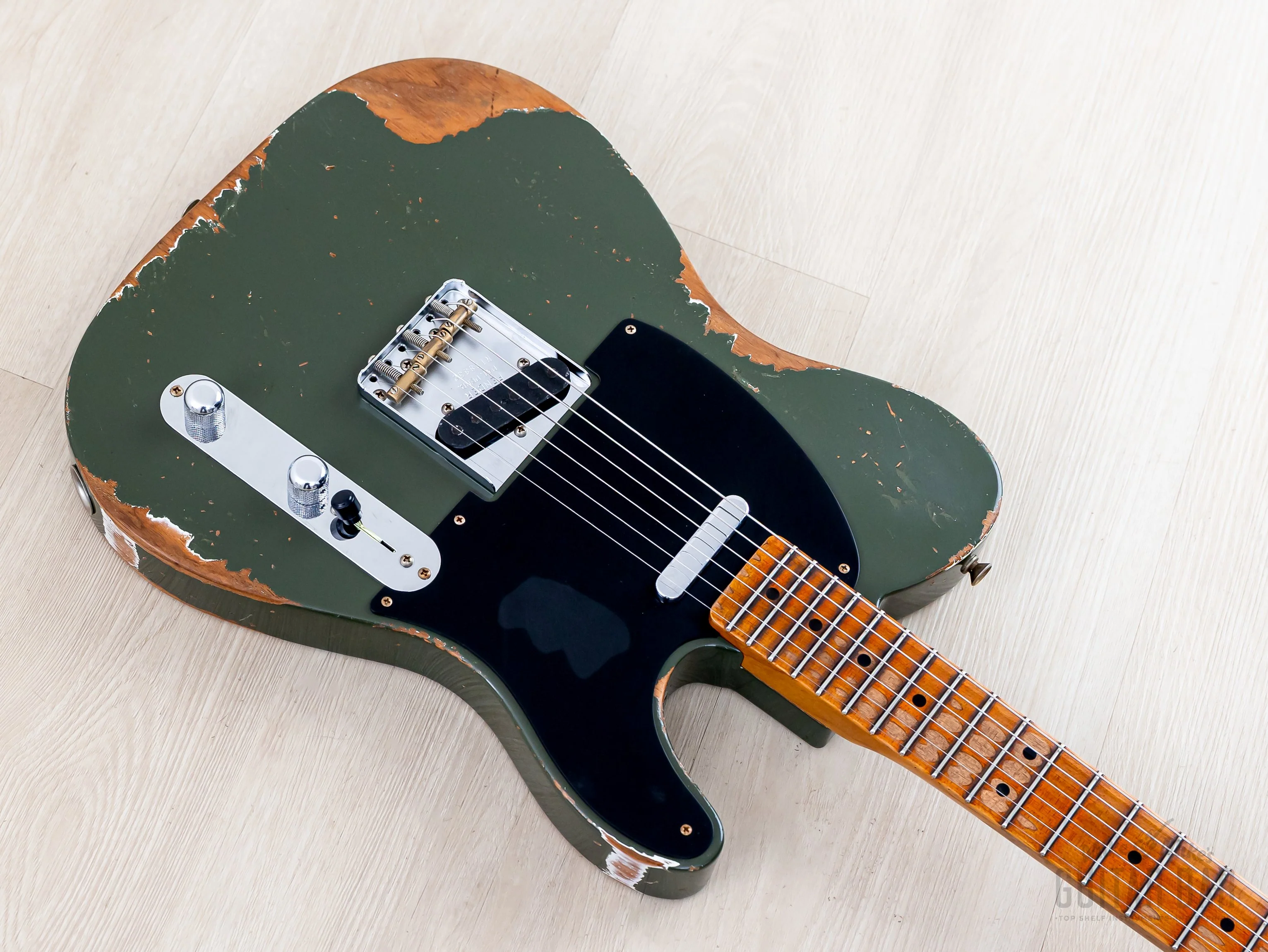 Fender Custom Shop ‘52 Telecaster Heavy Relic Roasted Big U Army Drab Green - Image 7