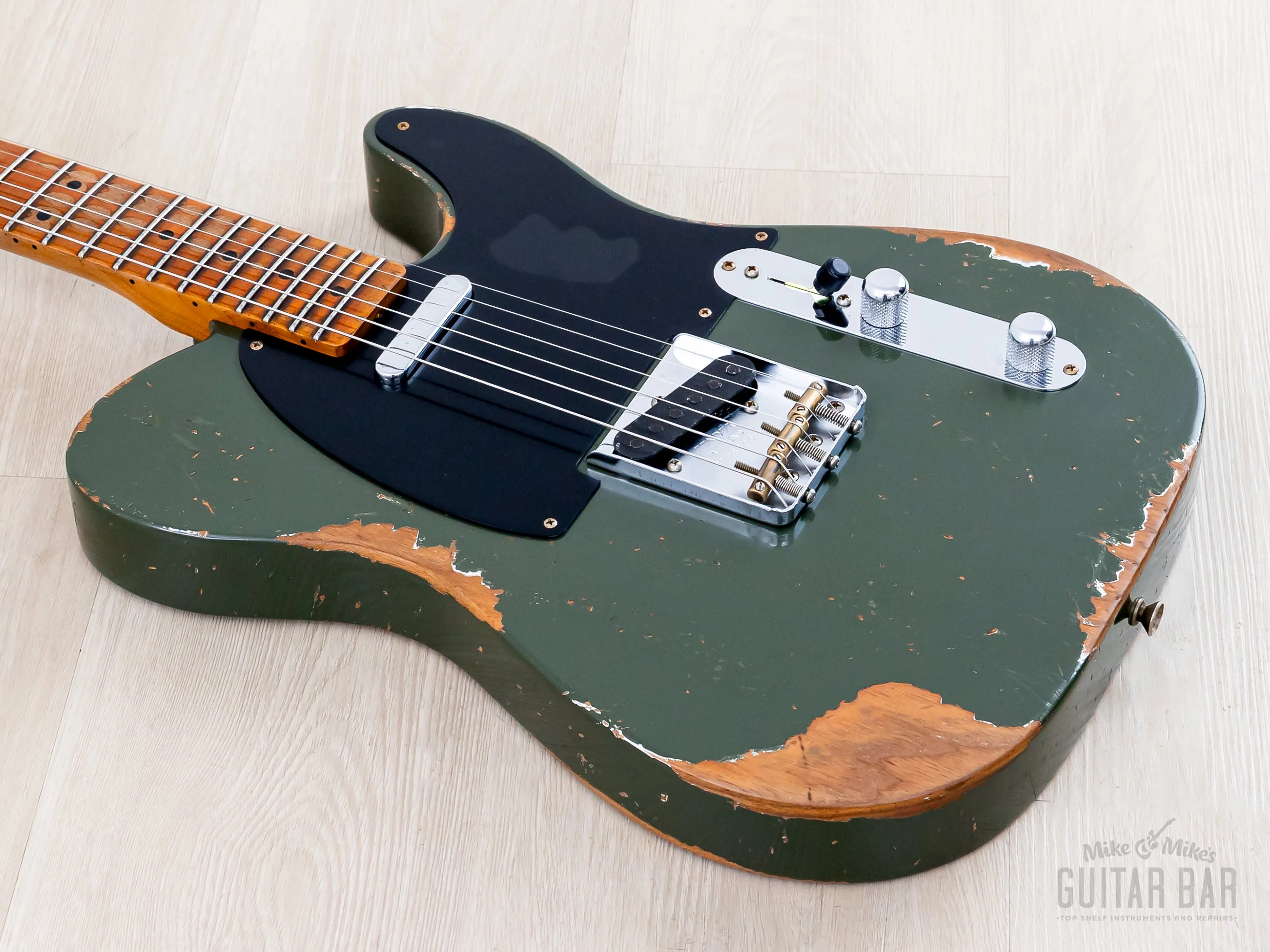 Fender Custom Shop ‘52 Telecaster Heavy Relic Roasted Big U Army Drab Green - Image 8