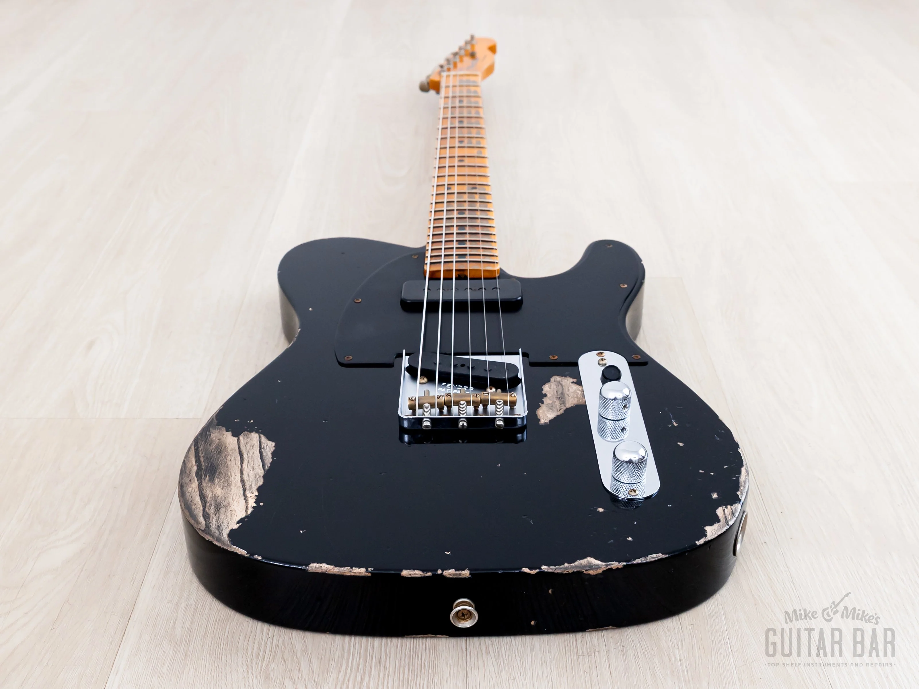 Fender Custom Shop '52 Telecaster Streamlined U Relic Black w/ Twisted Tele & P-90, Featherweight - Image 9