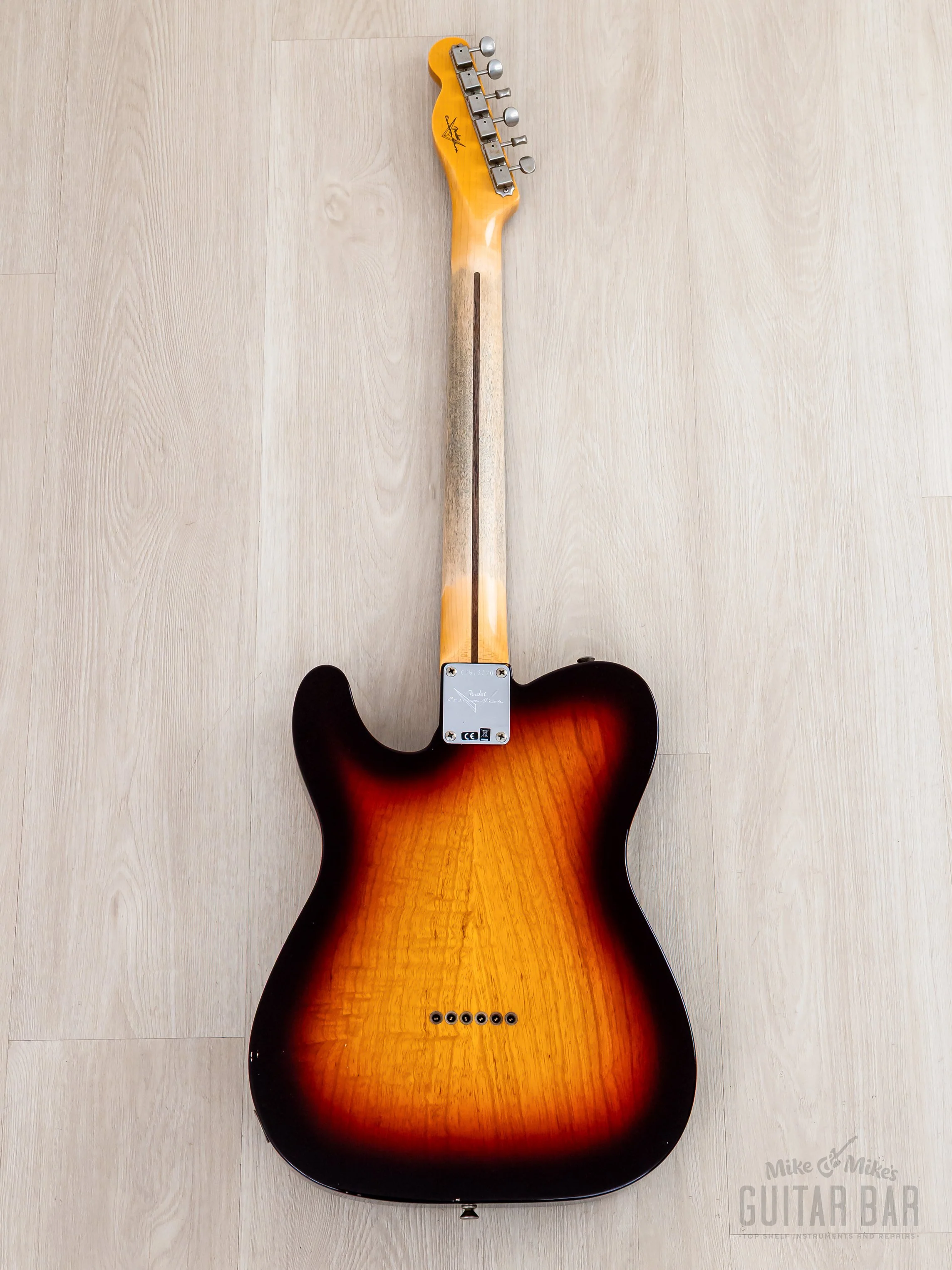 Fender Custom Shop '58 Telecaster Journeyman Relic Sunburst w/ V Neck, Figured Ash Body - Image 3
