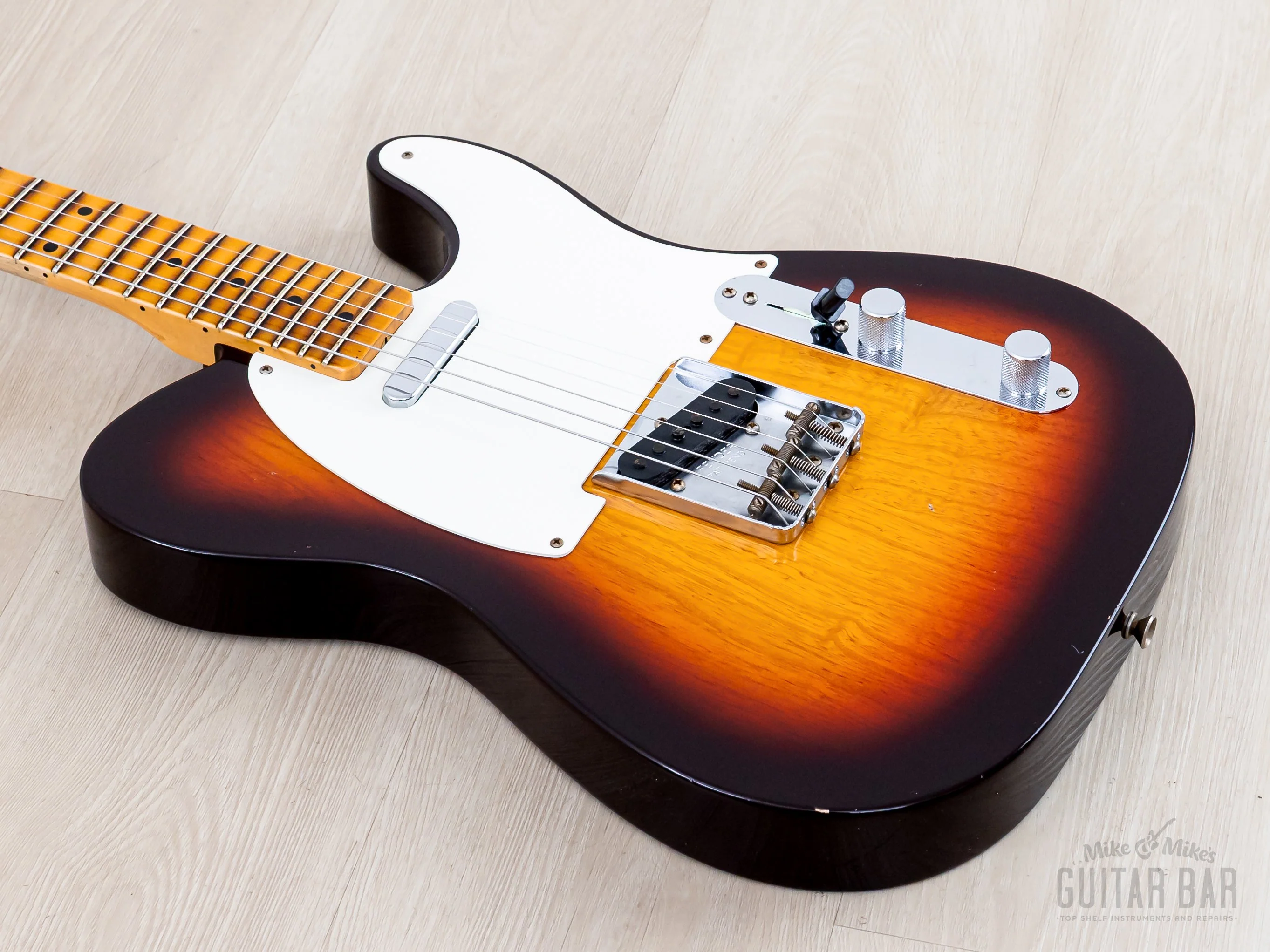 Fender Custom Shop '58 Telecaster Journeyman Relic Sunburst w/ V Neck, Figured Ash Body - Image 7